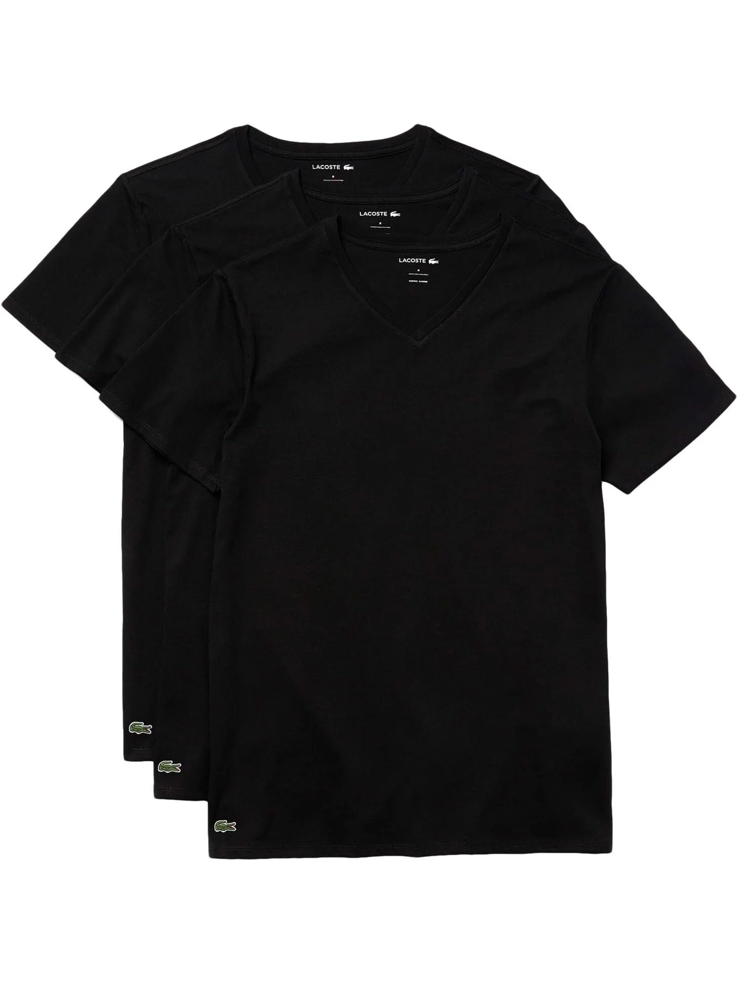 Футболки Lacoste 3-Pack Essential, базовые повседневные футболки — изображение 2 из 2, черный