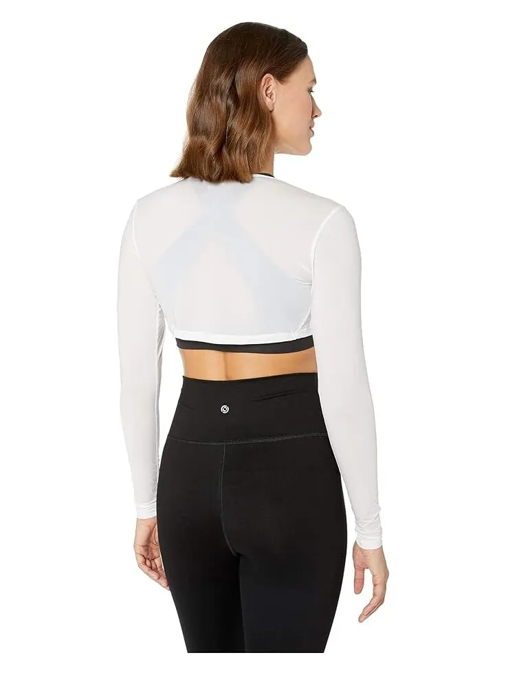 Топ Jamie Sadock Sunsense 35 SPF Lightweight Long Sleeve Crew Neck Crop Layering — изображение 3 из 4, белый