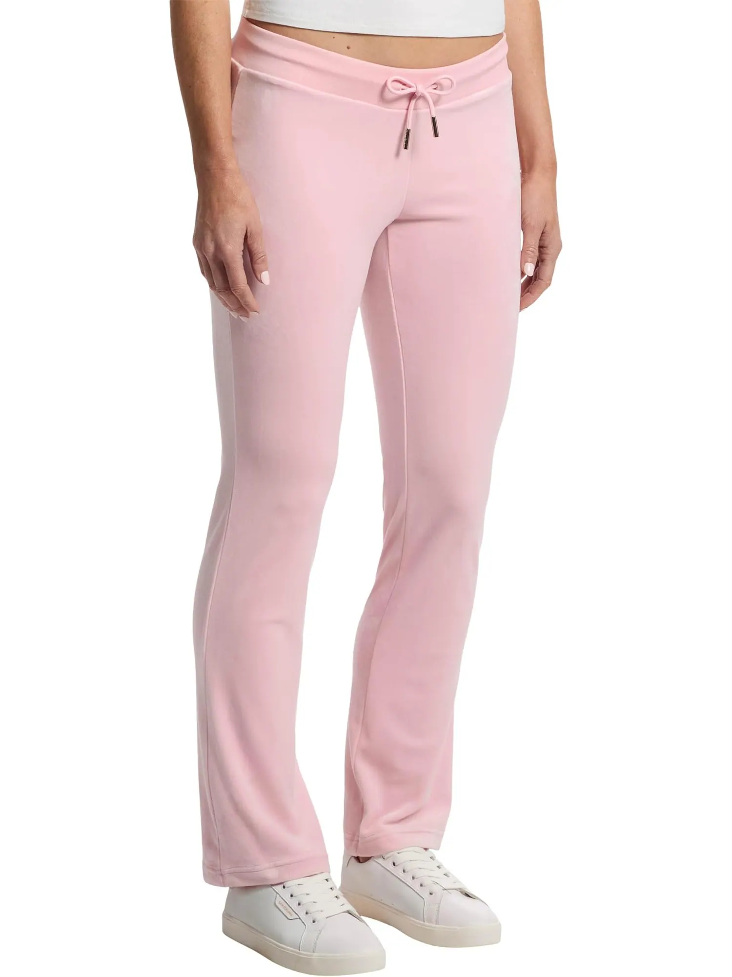 Женские велюровые брюки с резинкой на талии и шнурком Juicy Couture — изображение 2 из 5, розовый
