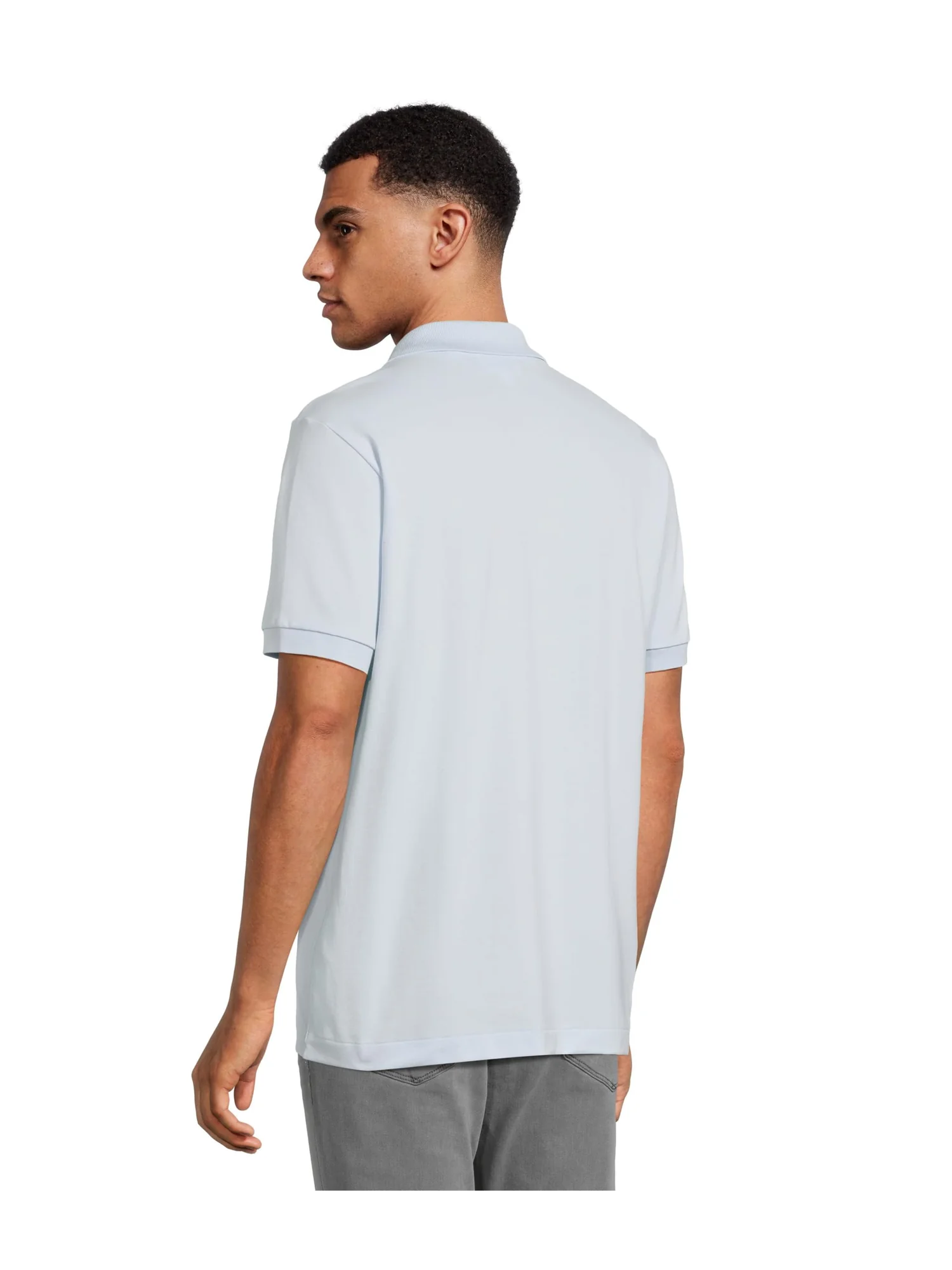 Поло Lacoste Classic Fit L.12.12, пике с ребристым воротником — изображение 3 из 5, светлый синий