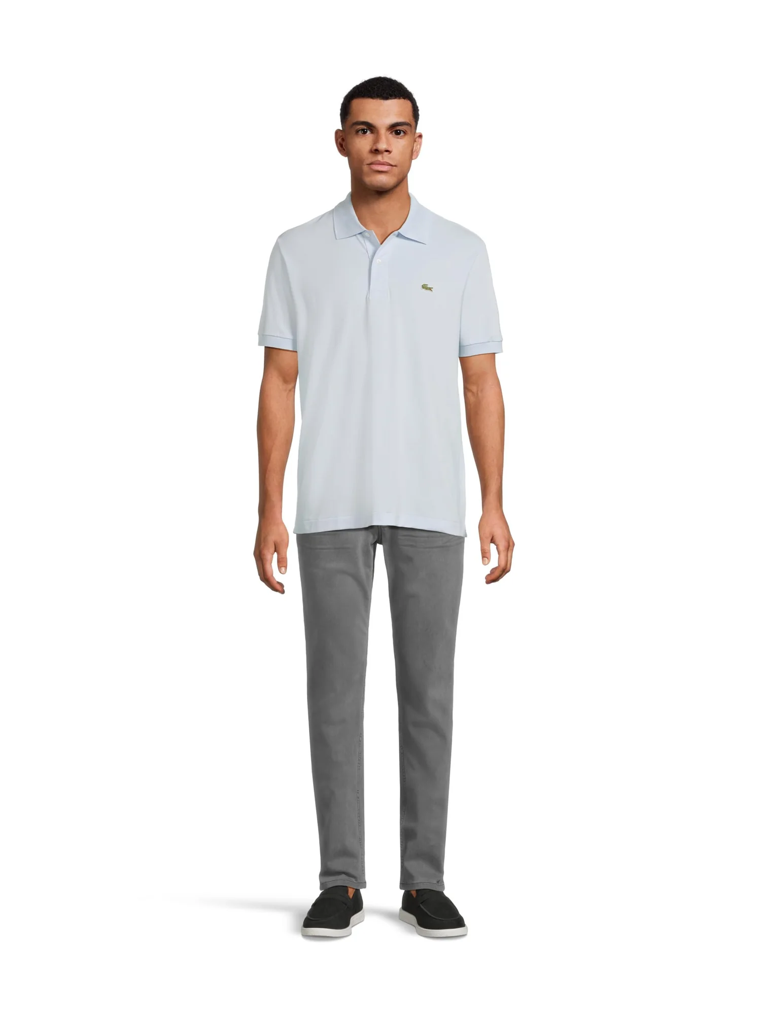 Поло Lacoste Classic Fit L.12.12, пике с ребристым воротником — изображение 5 из 5, светлый синий
