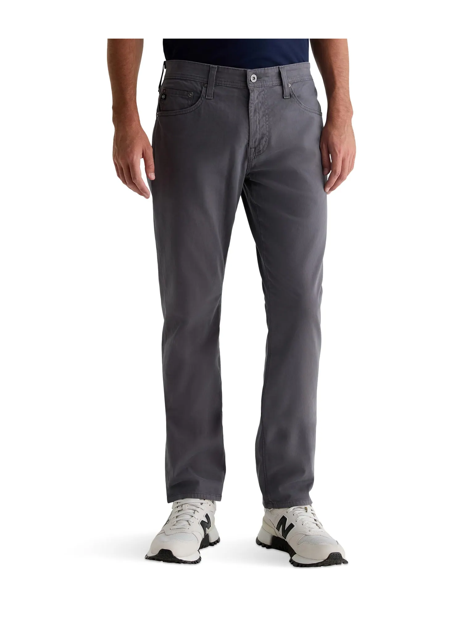 Брюки AG Jeans Everett Slim Straight Leg Twill Pants — изображение 1 из 6, серый