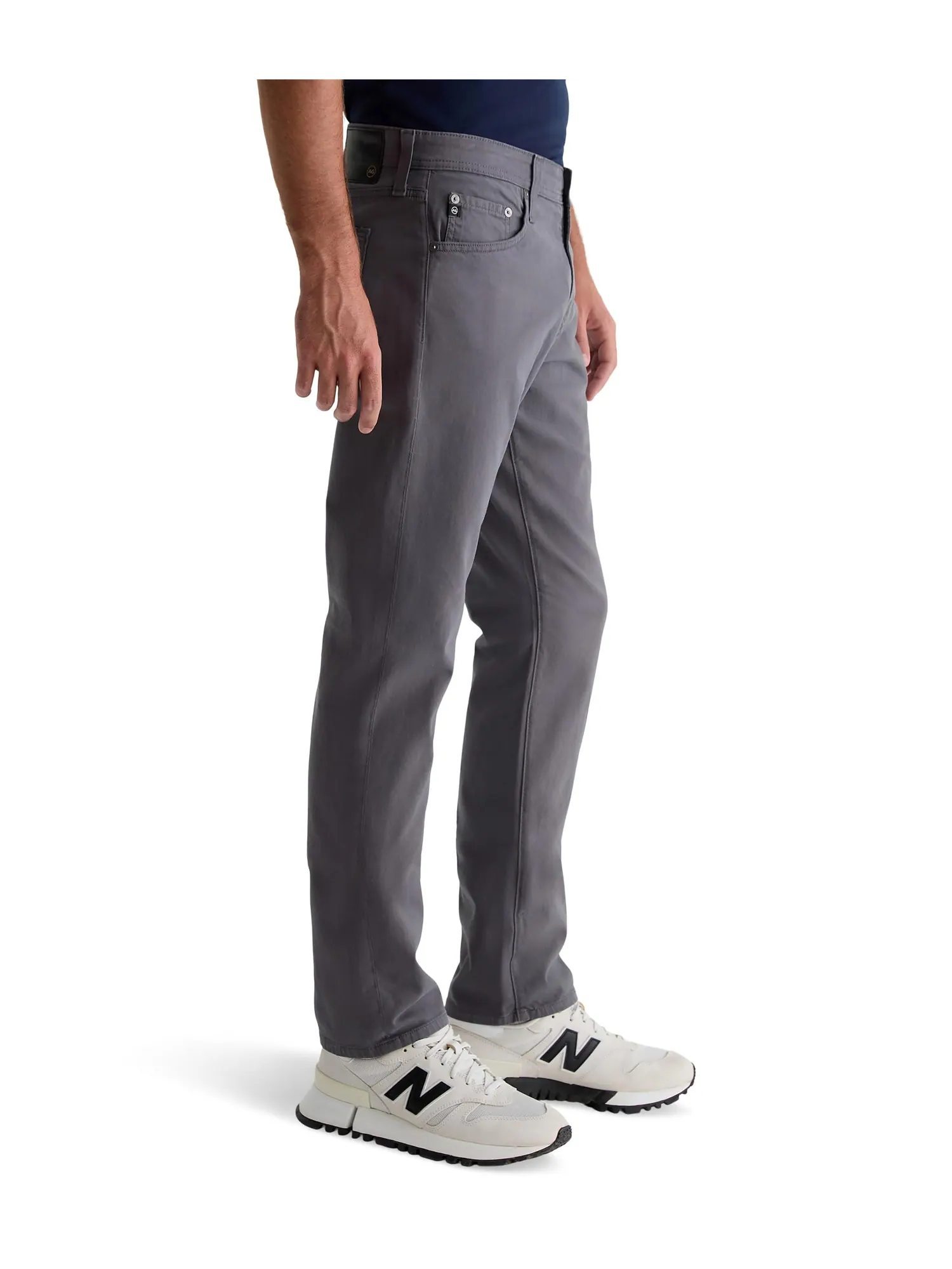 Брюки AG Jeans Everett Slim Straight Leg Twill Pants — изображение 2 из 6, серый