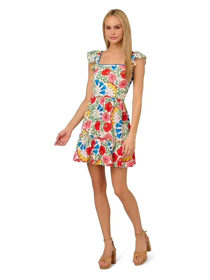 Платье Adrianna Papell Flutter Sleeveless Short Dress
