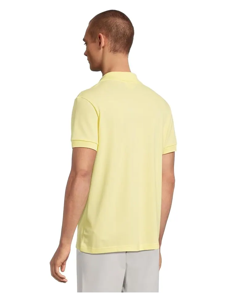 Поло Lacoste Classic Fit Buttonless Polo, без пуговиц — изображение 3 из 5, желтый