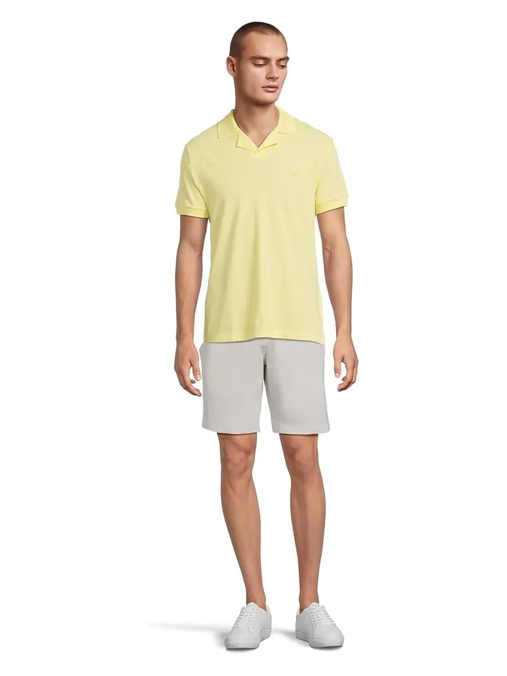 Поло Lacoste Classic Fit Buttonless Polo, без пуговиц — изображение 5 из 5, желтый