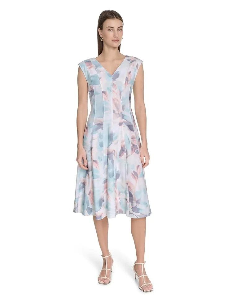 Платье Calvin Klein Printed Seamed Aline