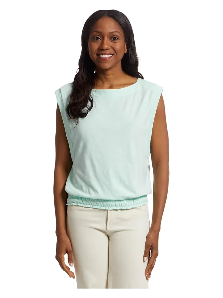 Топ Lilla P Elastic Hem Boatneck Top — голубой