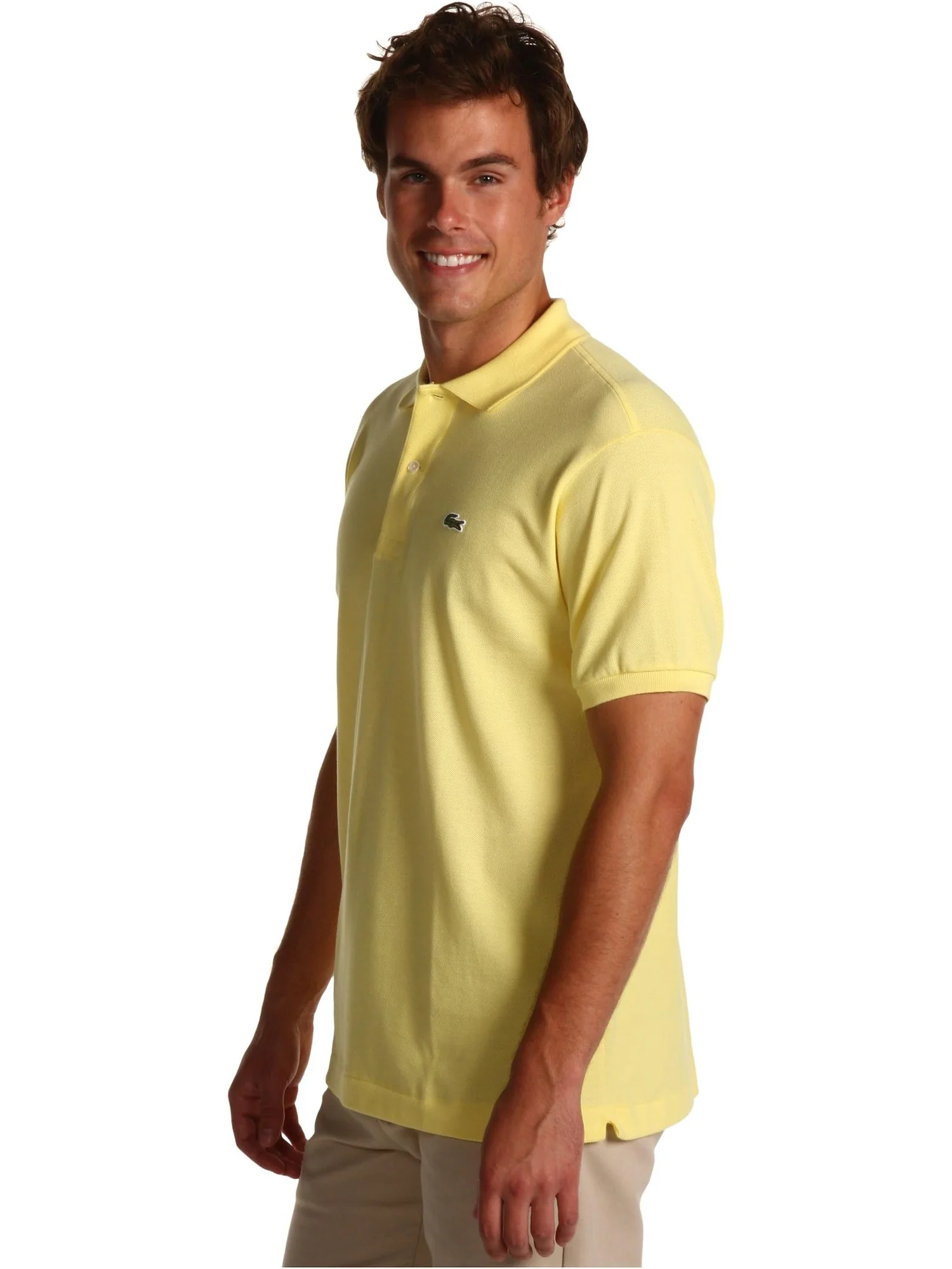 Рубашка поло Lacoste Classic Pique Polo, короткий рукав — изображение 2 из 4, желтый