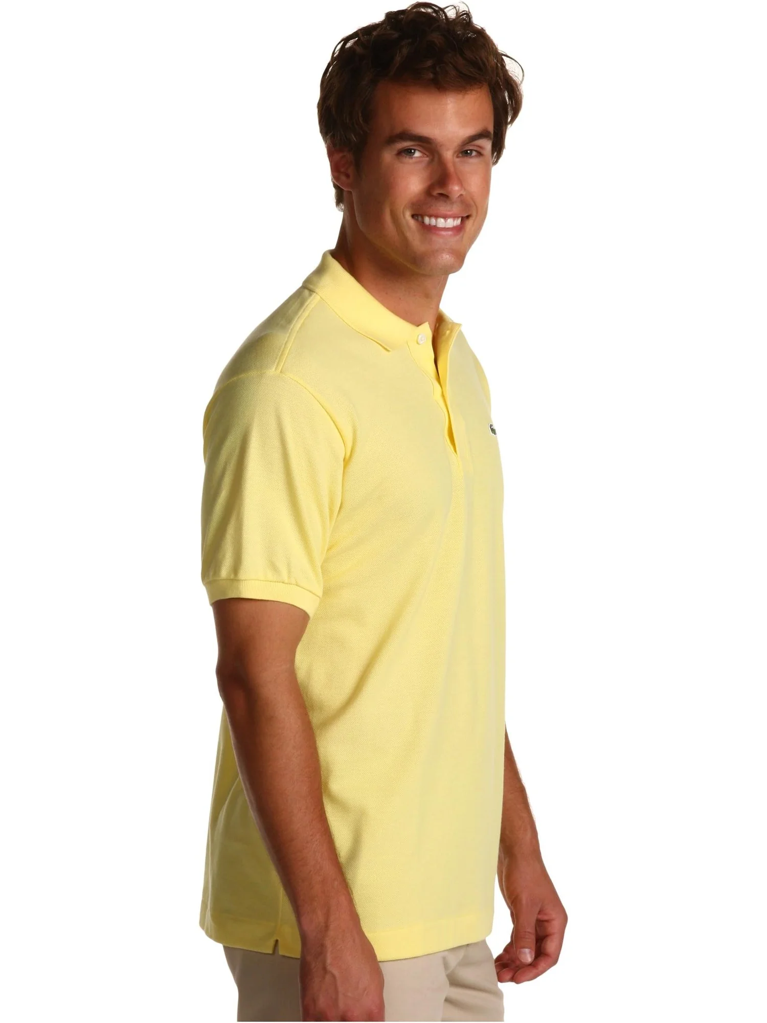 Рубашка поло Lacoste Classic Pique Polo, короткий рукав — изображение 4 из 4, желтый