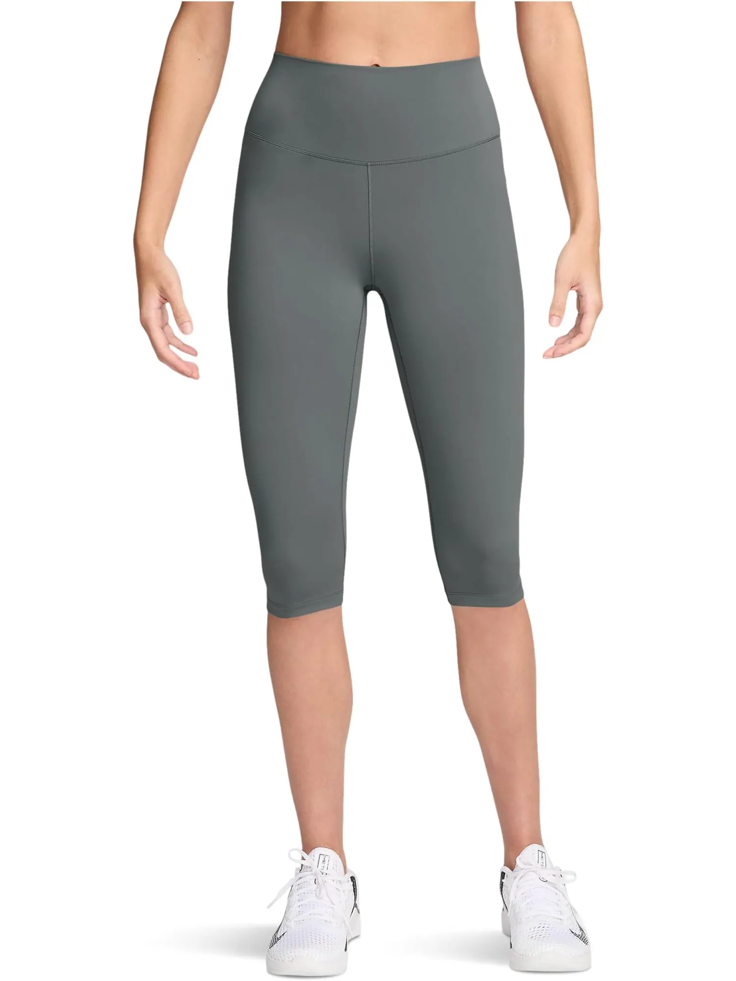 Женские леггинсы-капри Dri-FIT One с высокой талией Nike — изображение 1 из 2, серый