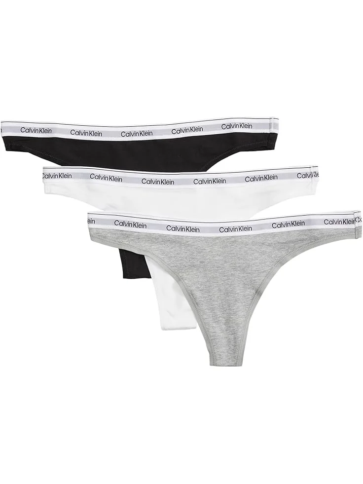 Стринги Calvin Klein Underwear Modern Logo Thong 3-Pack — серый