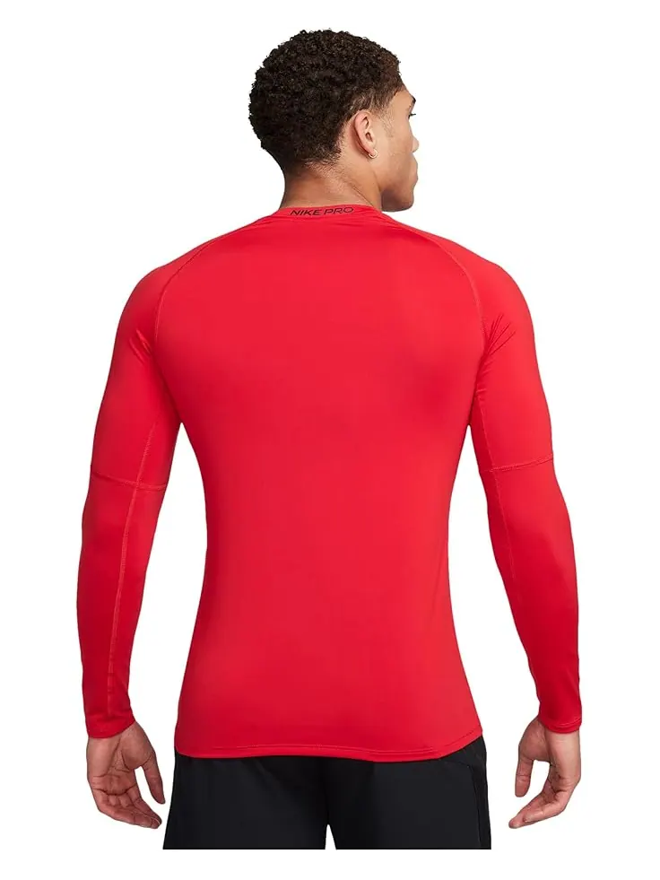 Мужская футболка Nike Pro Dri-Fit Slim с длинным рукавом — изображение 2 из 5, красный/черный
