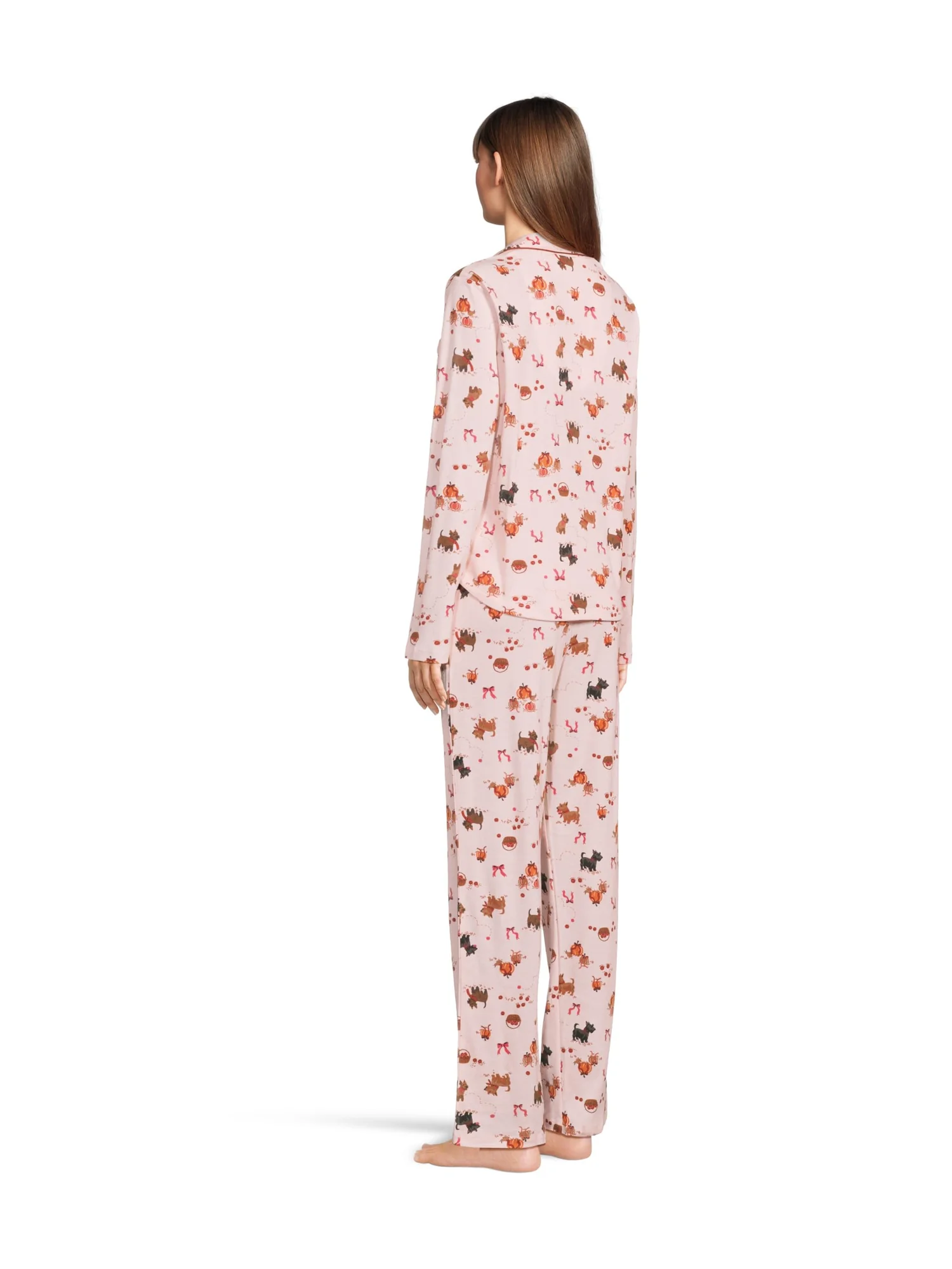 Пижама Karen Neuburger Novelty Print Long Sleeve Girlfriend Pajama Set — изображение 3 из 4, яблоневый сад скотти