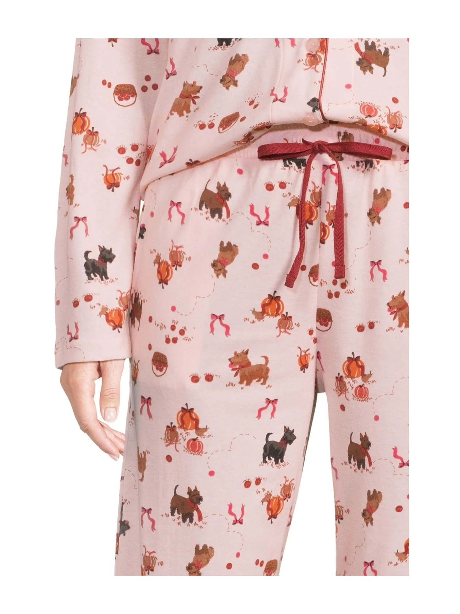 Пижама Karen Neuburger Novelty Print Long Sleeve Girlfriend Pajama Set — изображение 4 из 4, яблоневый сад скотти