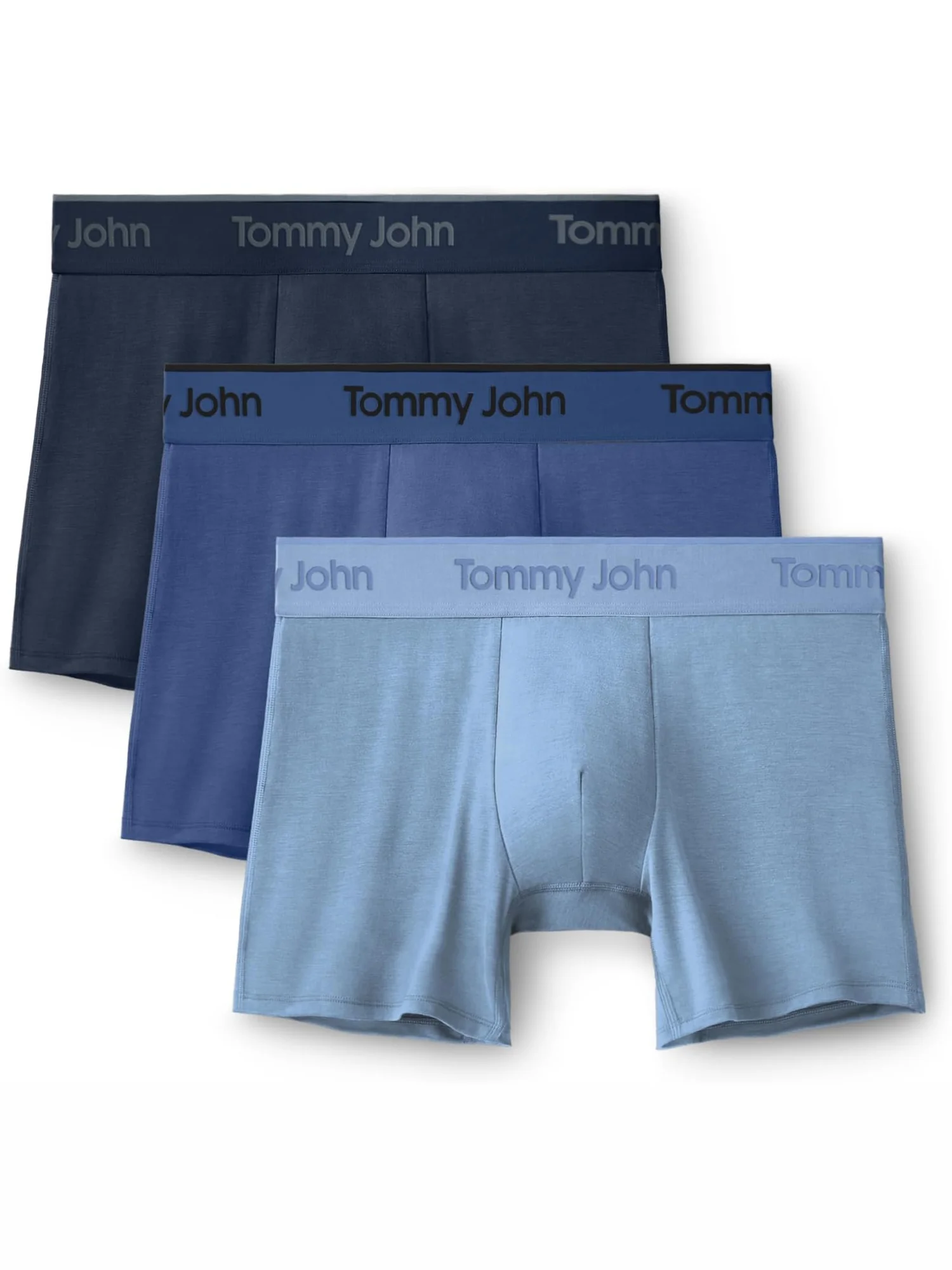 Боксеры Tommy John Second Skin Modal 4" Boxer Brief 3-pack, цвет Dress Blues, Blue Quartz, Dutch Canal