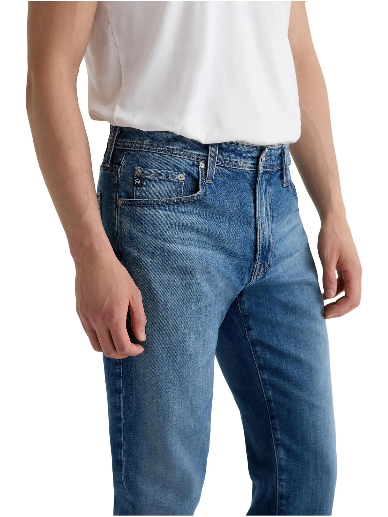 Джинсы AG Jeans Graduate Tailored Leg Jeans In Ashfield — изображение 4 из 6, пепельный