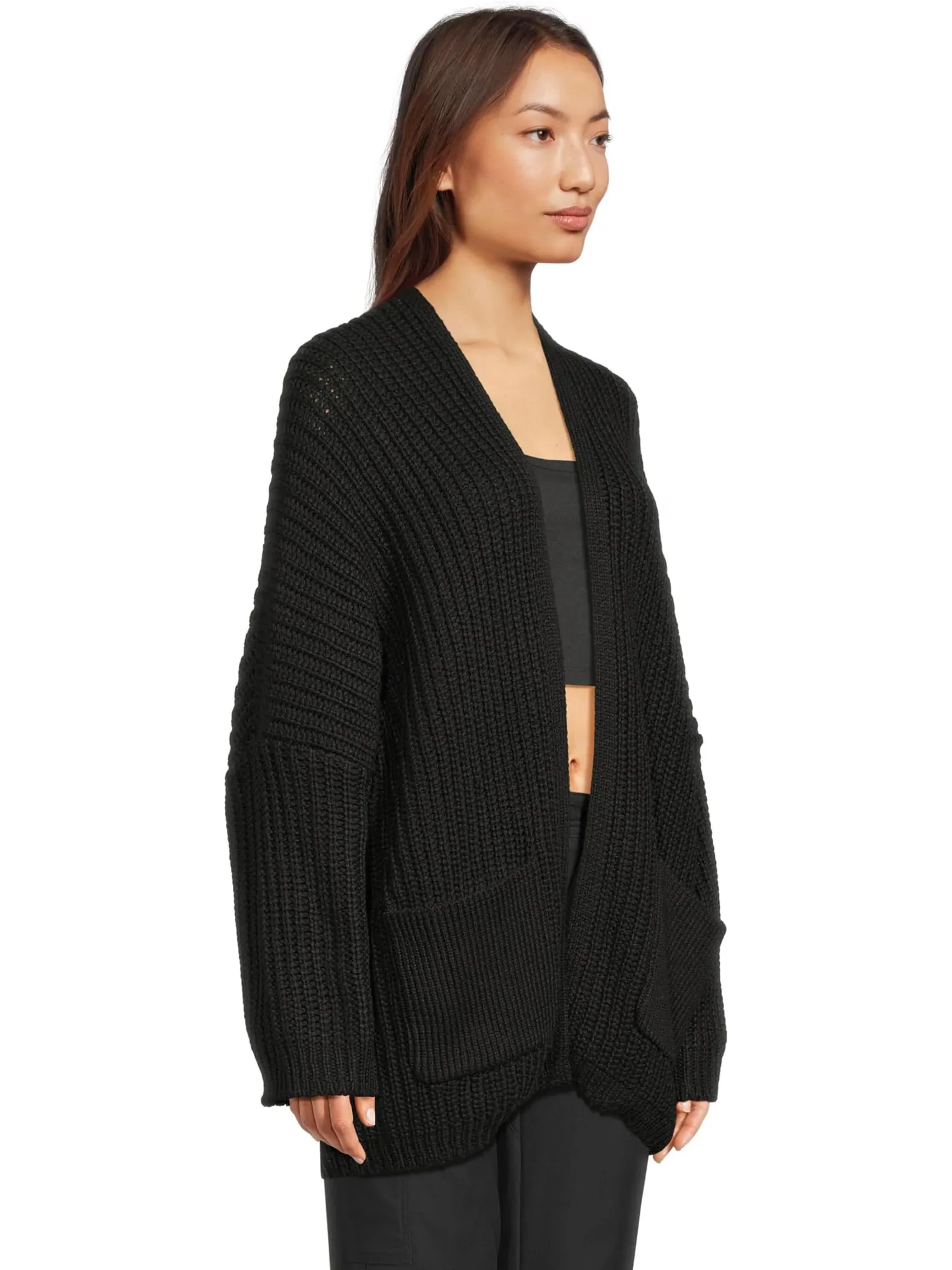 Свитер Prana Women's Sunday River Long Cardigan — изображение 2 из 5, черный