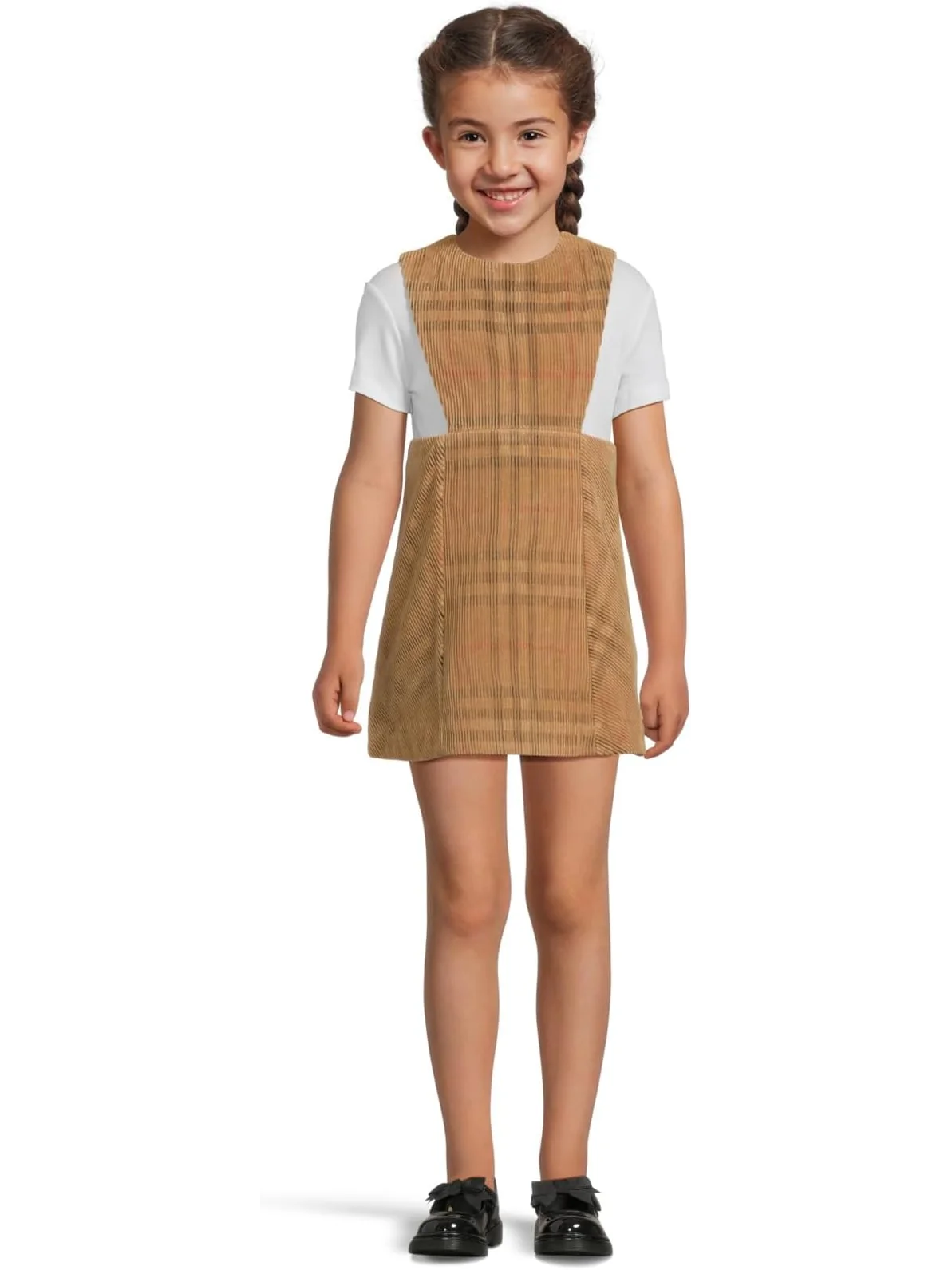 Платье Burberry Kids Halima Corduroy Check — бежевый