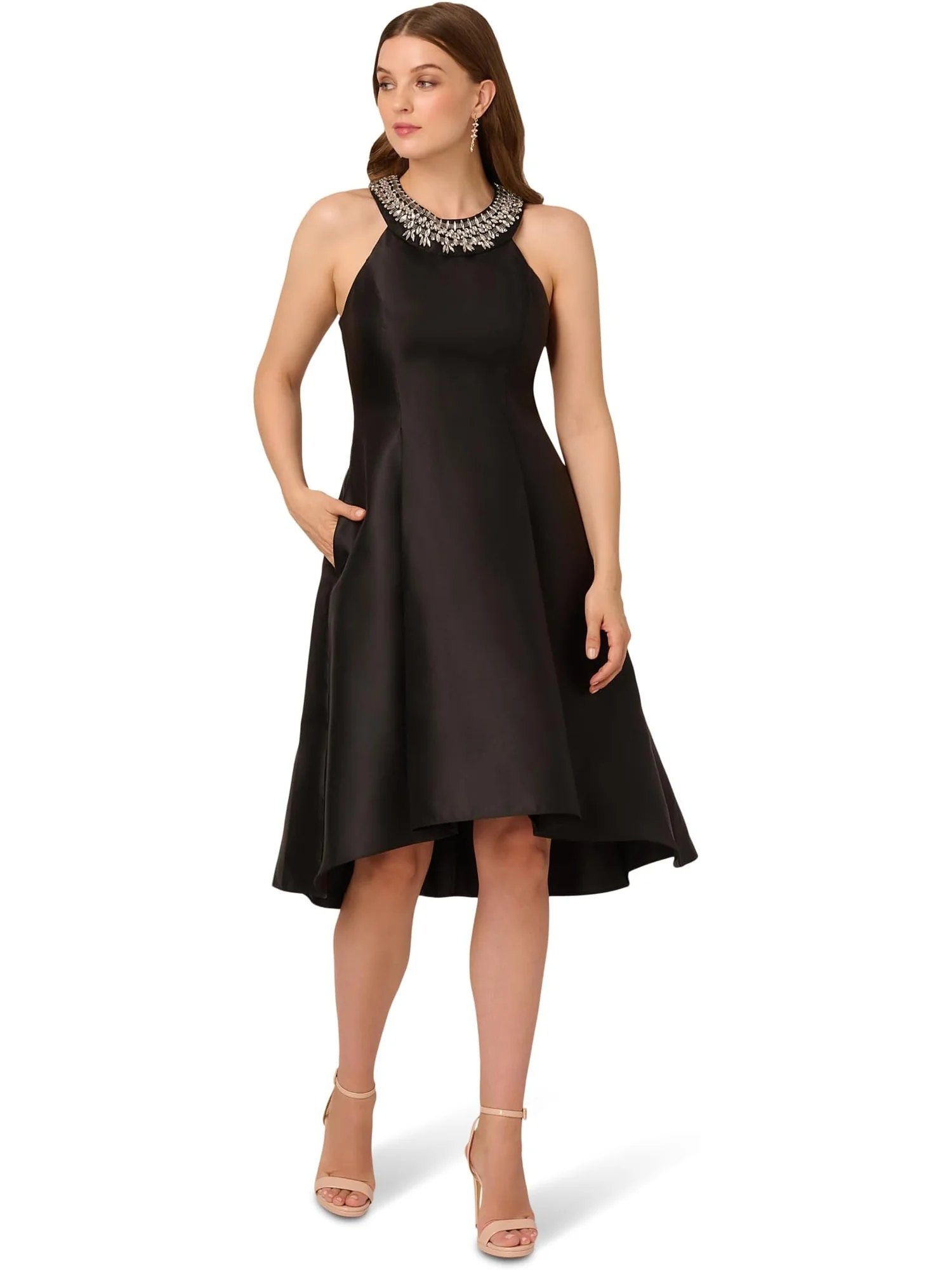 Платье Adrianna Papell Beaded Mikado Midi Dress