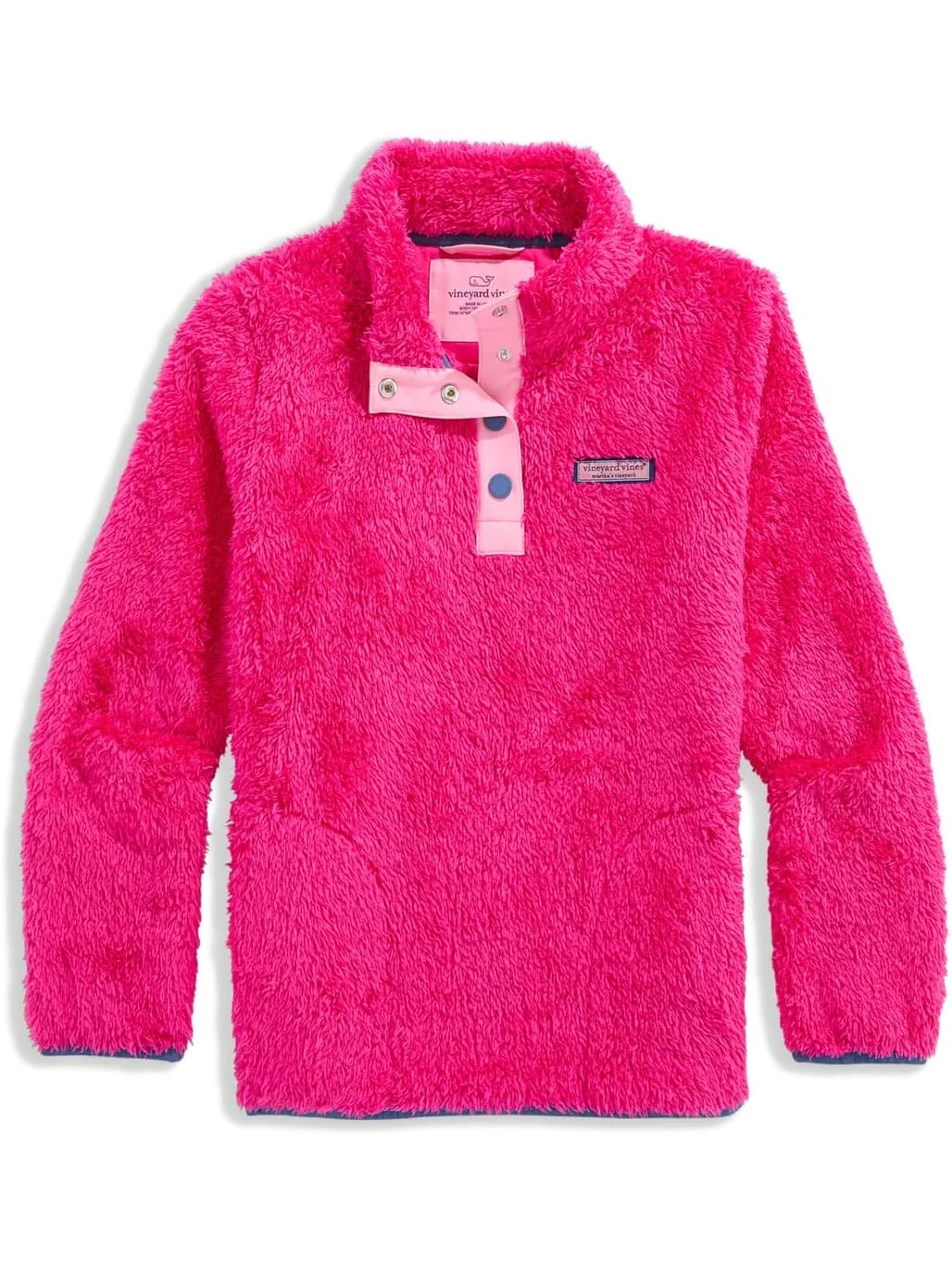 Толстовка Vineyard Vines Kids Teddy Snap Placket Pull-Over — розовый