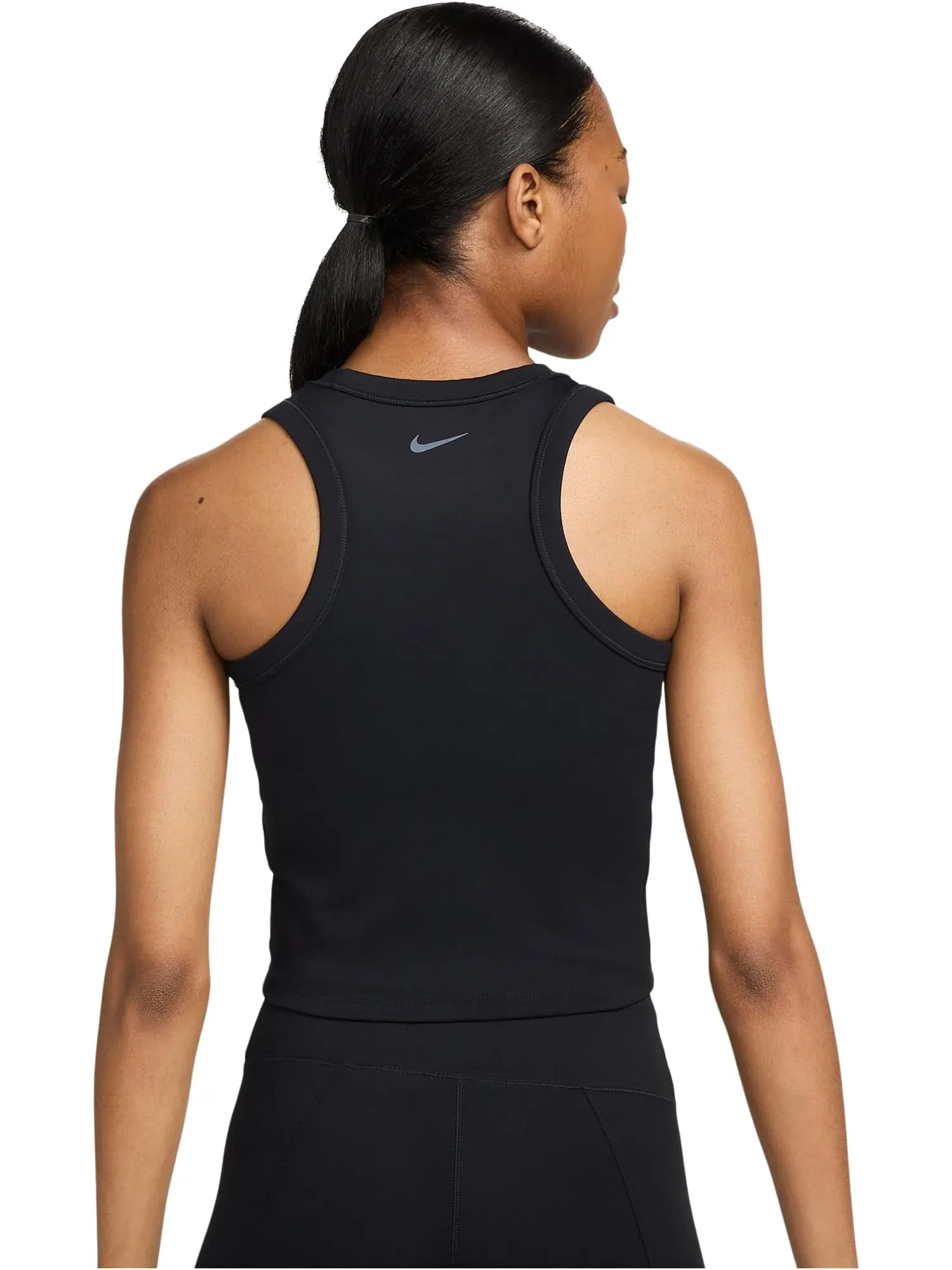 Женская укороченная майка One Fitted Dri-FIT Nike — изображение 3 из 4, черный