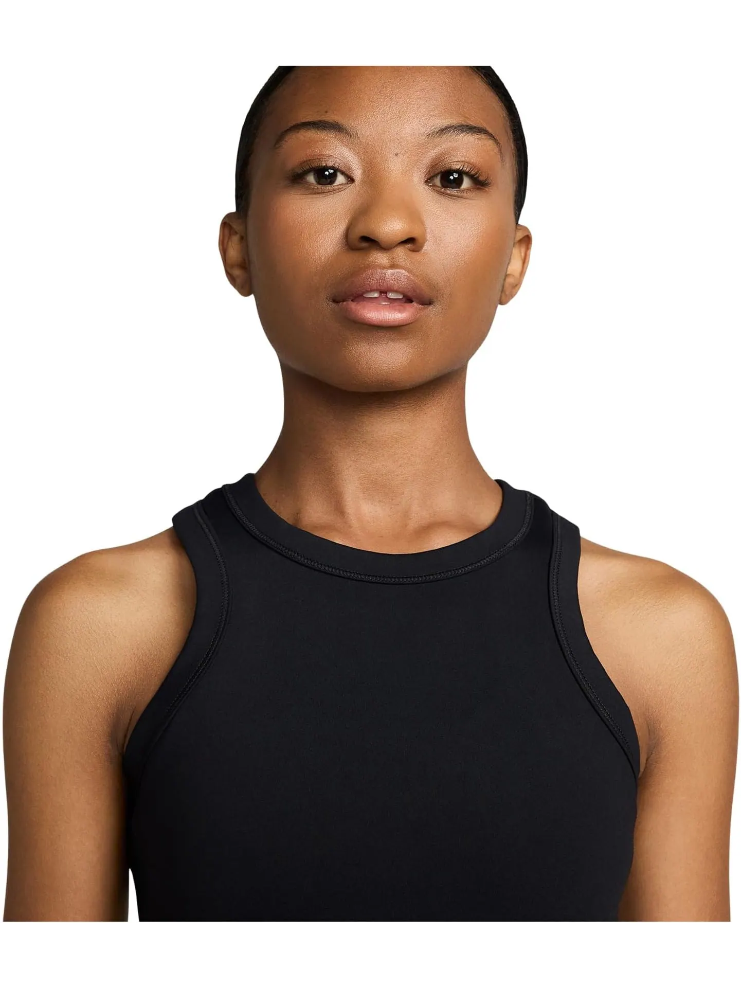 Женская укороченная майка One Fitted Dri-FIT Nike — изображение 4 из 4, черный