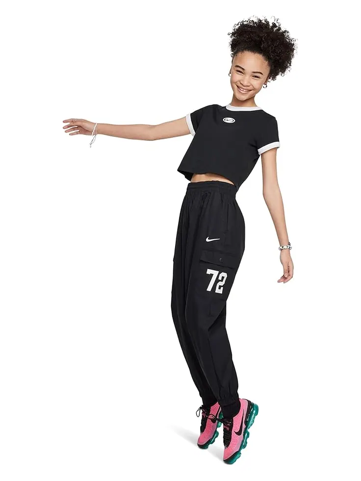 Футболка Nike Kids Sportswear Cropped T-shirt — изображение 4 из 4, черный