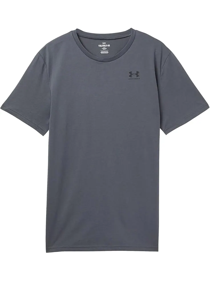 Рубашка Under Armour Kids Sportstyle Left Chest Short — изображение 1 из 1, серый/черный