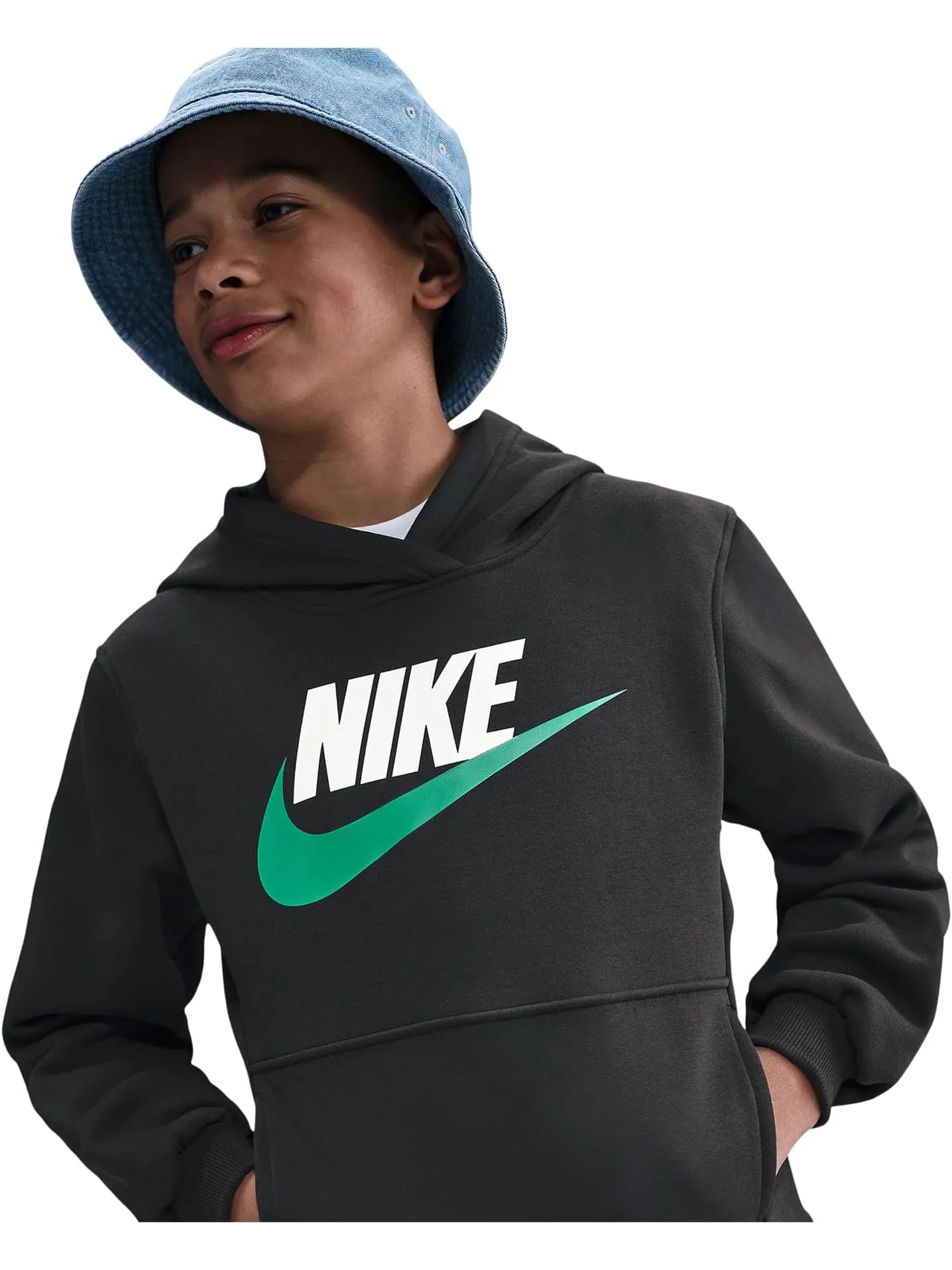 Толстовка с капюшоном Sportswear Club из флиса Nike Kids — изображение 3 из 3, черный