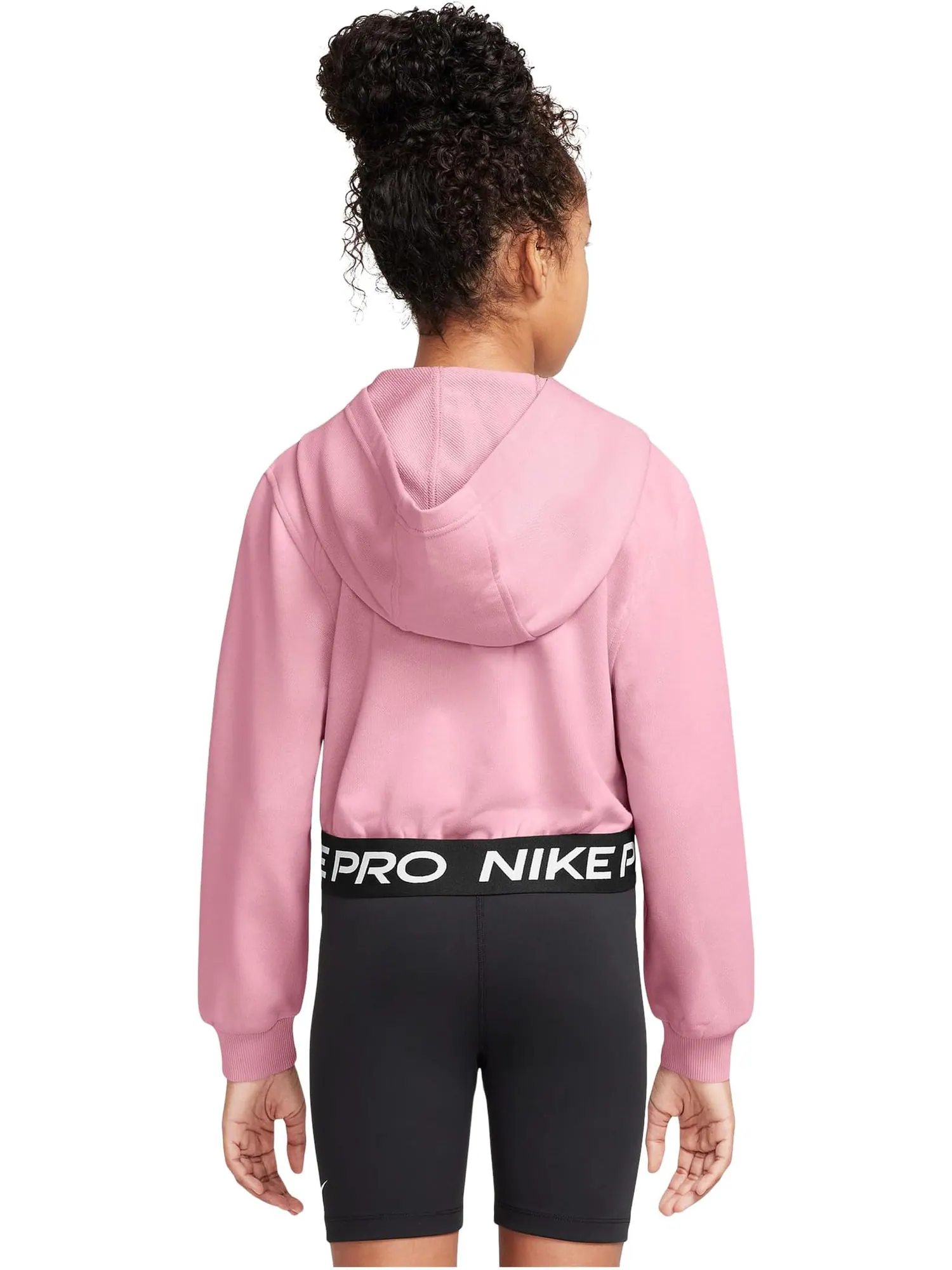 Толстовка Pro Fleece Dri-FIT с застежкой-молнией по всей длине Nike Kids — изображение 2 из 3, розовый/розовый/черный