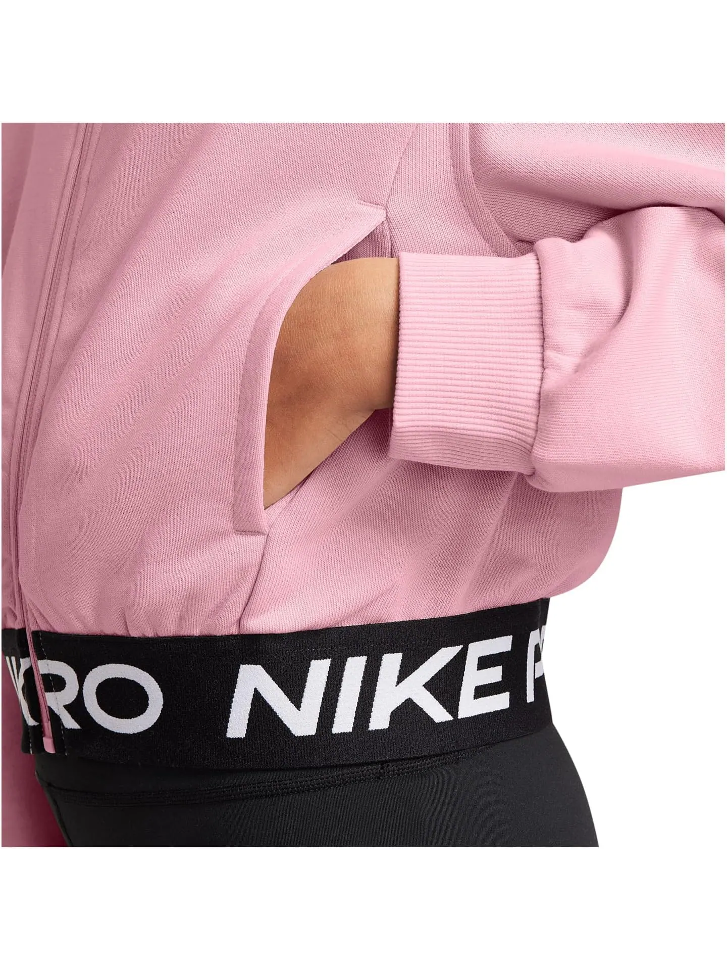 Толстовка Pro Fleece Dri-FIT с застежкой-молнией по всей длине Nike Kids — изображение 3 из 3, розовый/розовый/черный