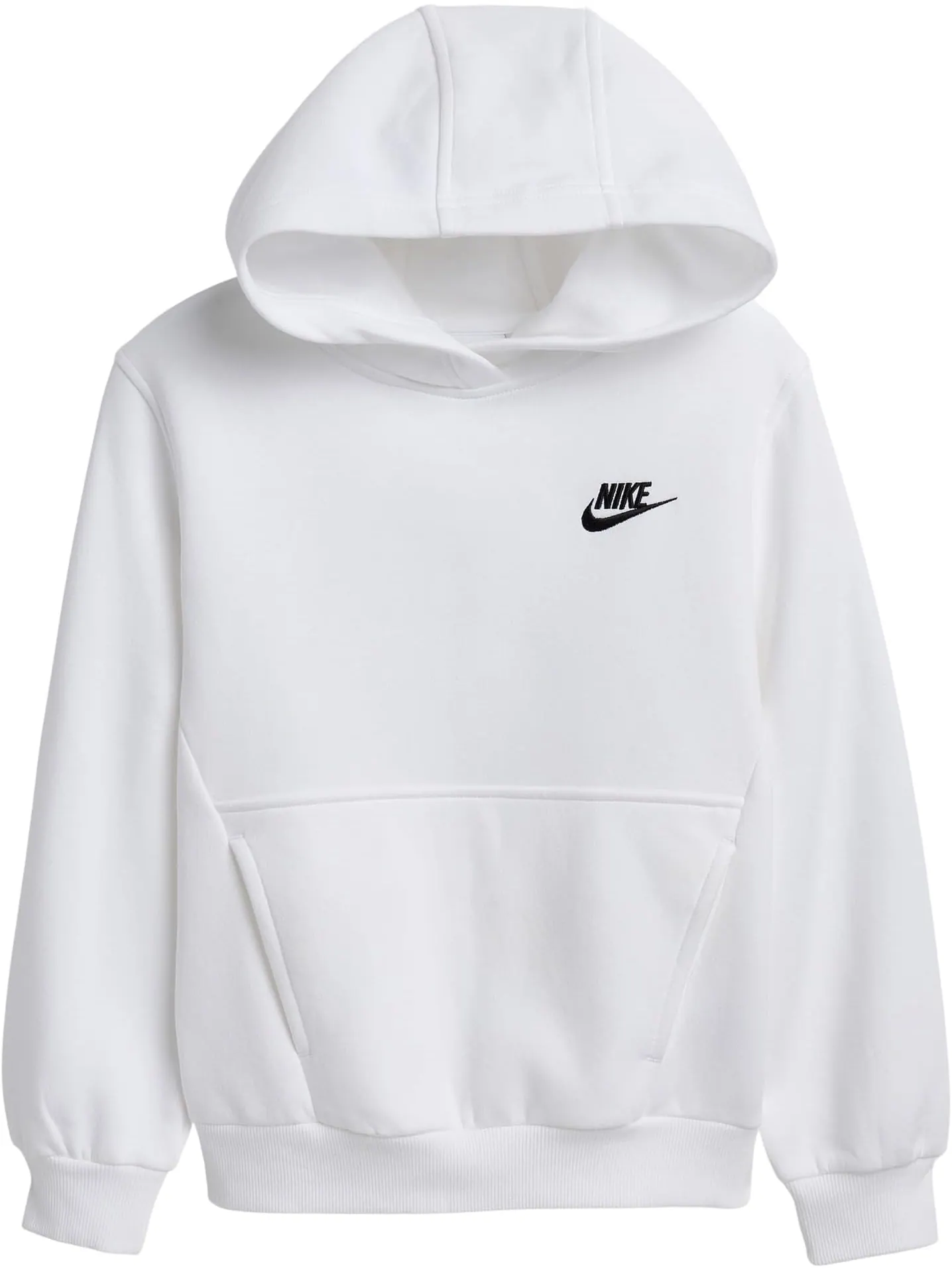 Толстовка с капюшоном из флиса Sportswear Club Nike Kids — изображение 1 из 6, белый/черный