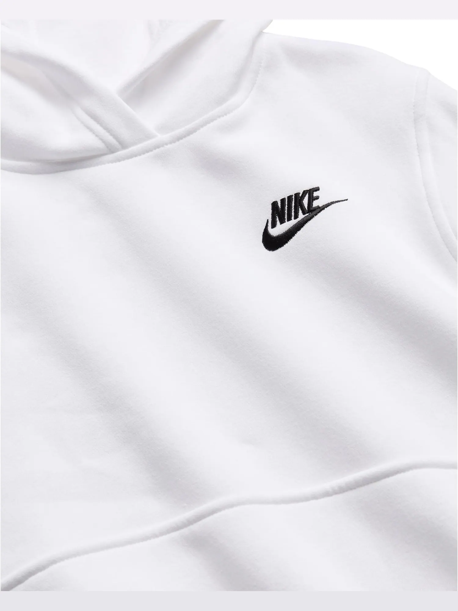Толстовка с капюшоном из флиса Sportswear Club Nike Kids — изображение 3 из 6, белый/черный