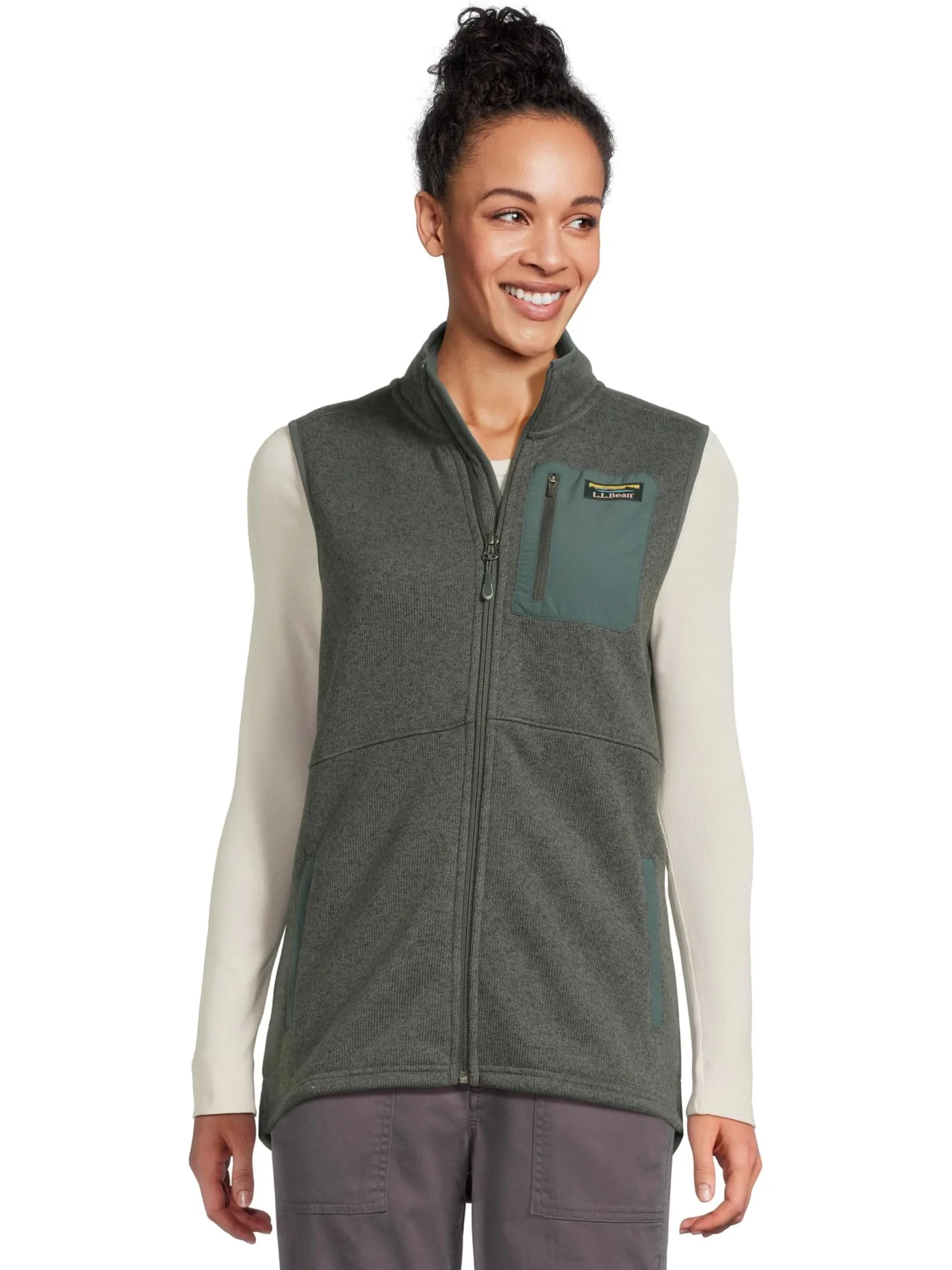 Женский флисовый свитер Bean's с длинным жилетом L.L.Bean