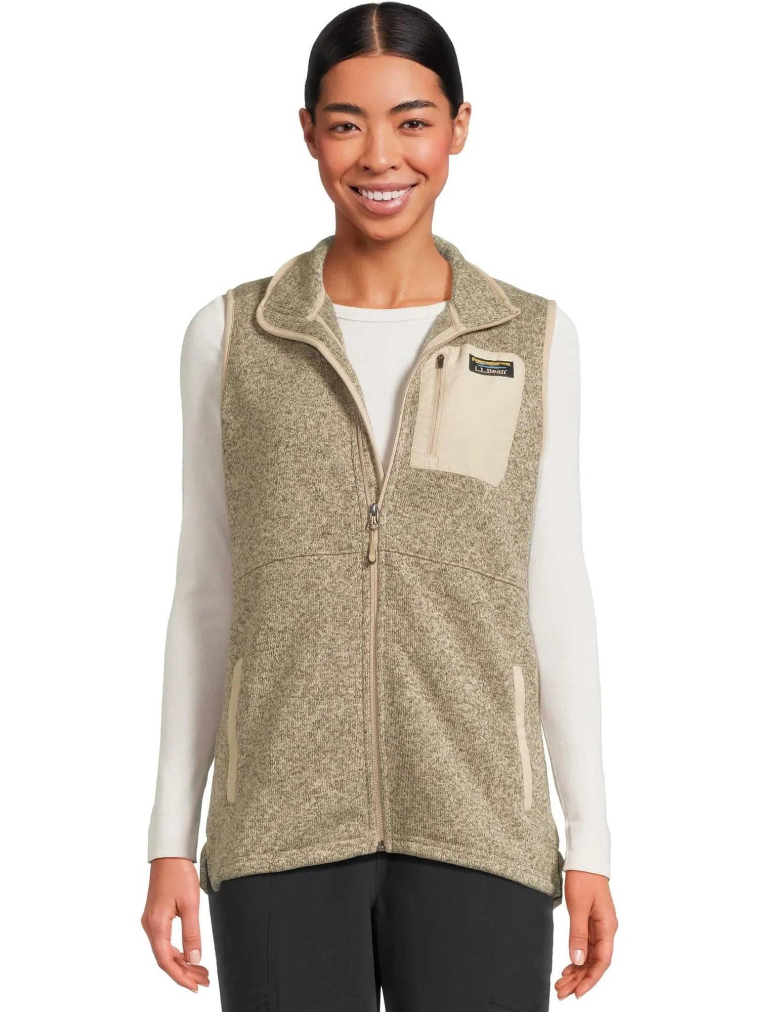 Жилет L.L.Bean Bean's Sweater Fleece Long Vest — изображение 1 из 5, серый