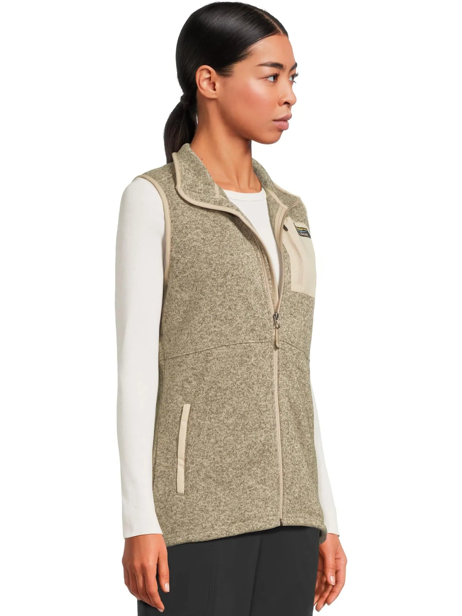 Жилет L.L.Bean Bean's Sweater Fleece Long Vest — изображение 2 из 5, серый