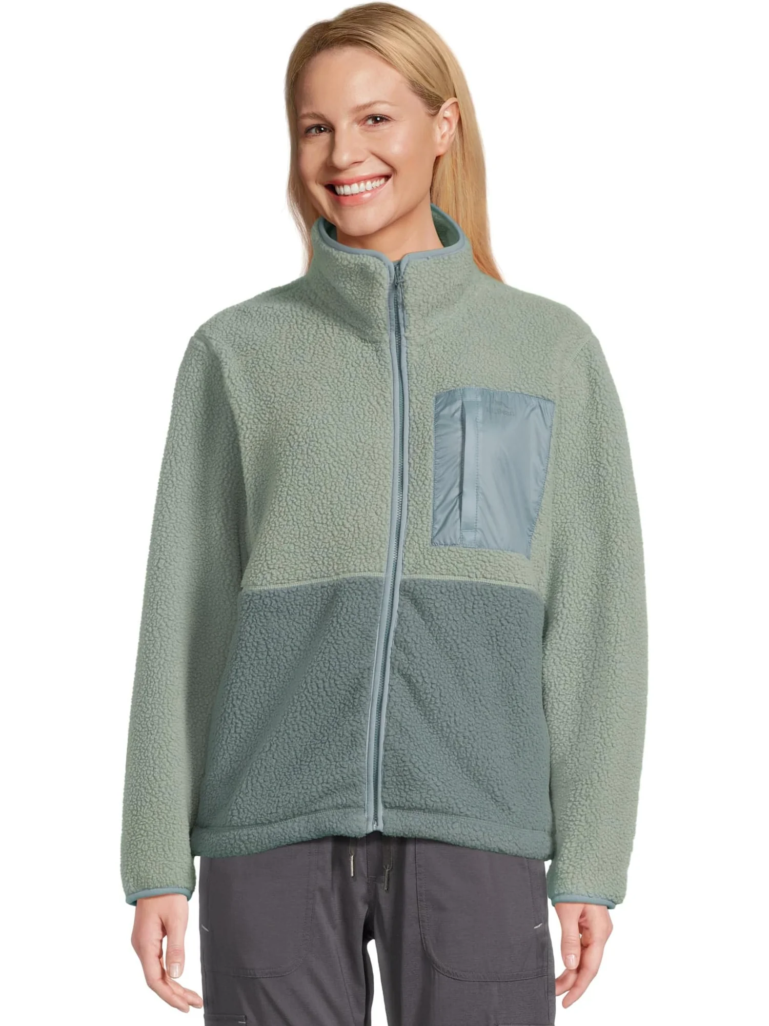 Женская флисовая куртка Mountainside Color Block L.L.Bean, Faded Sage/Balsam