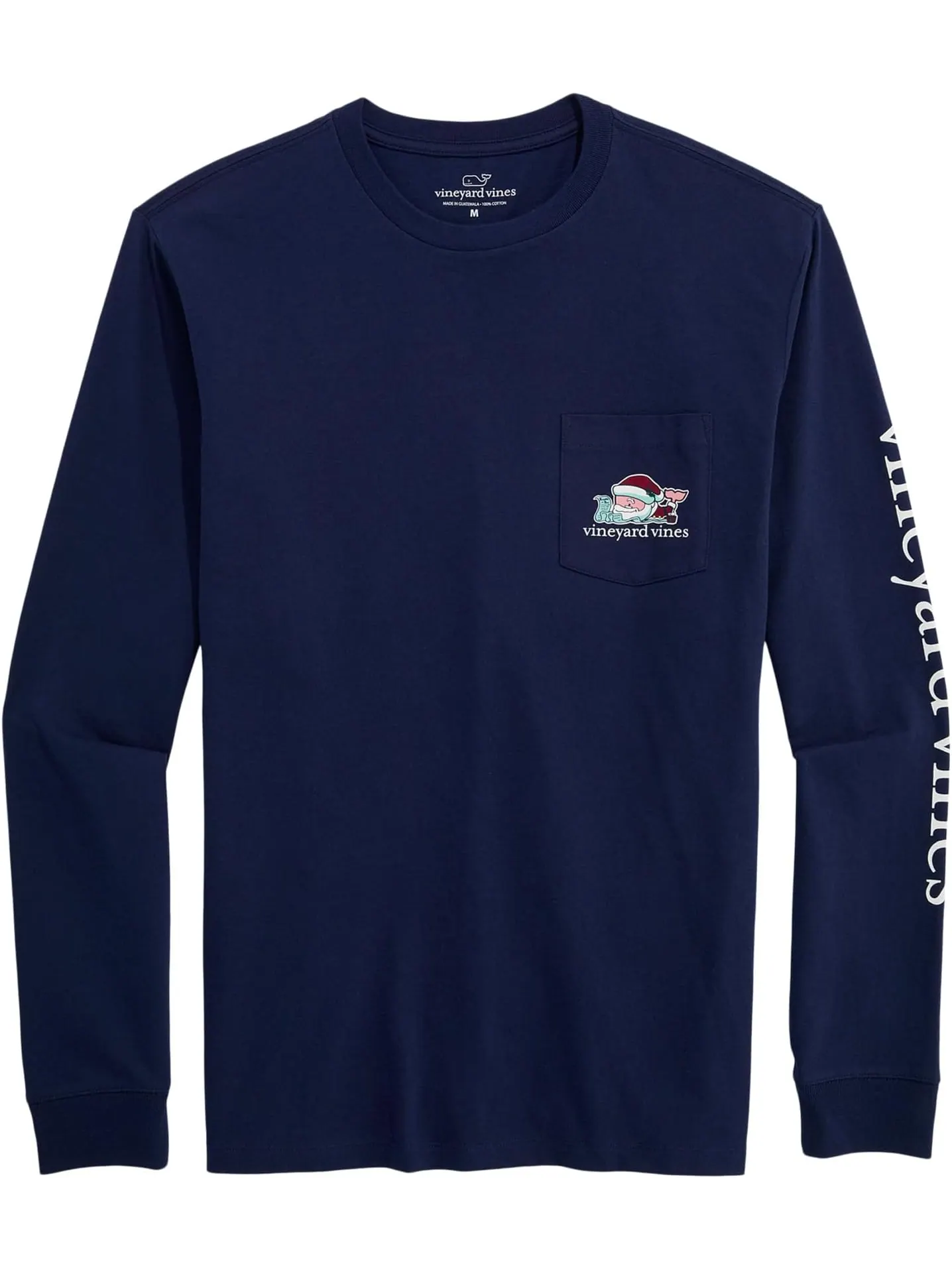 Мужская футболка с длинным рукавом и карманом Санта-Кит Vineyard Vines — изображение 1 из 4, темно-синий