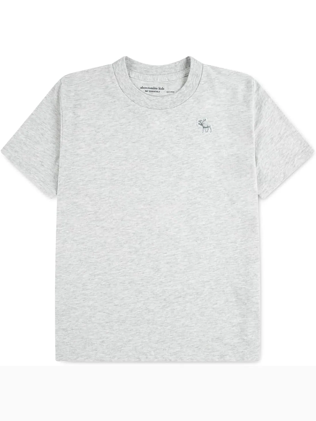 Футболка abercrombie kids Short Sleeve Essential Tee — изображение 1 из 3, светлый серый