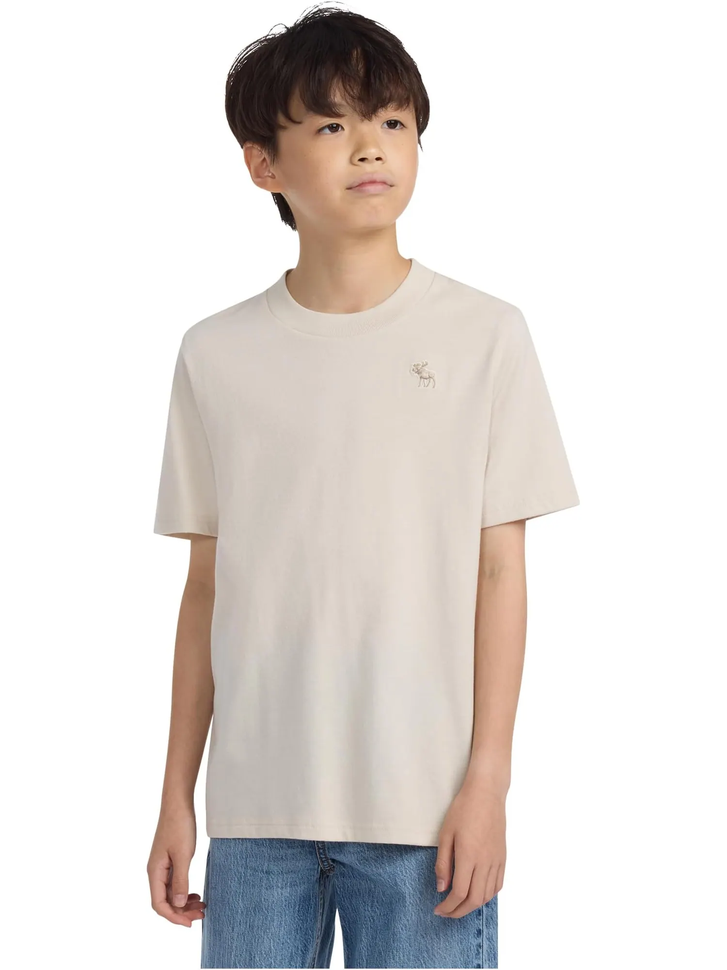 Футболка abercrombie kids Short Sleeve Essential Tee — изображение 1 из 3, серый