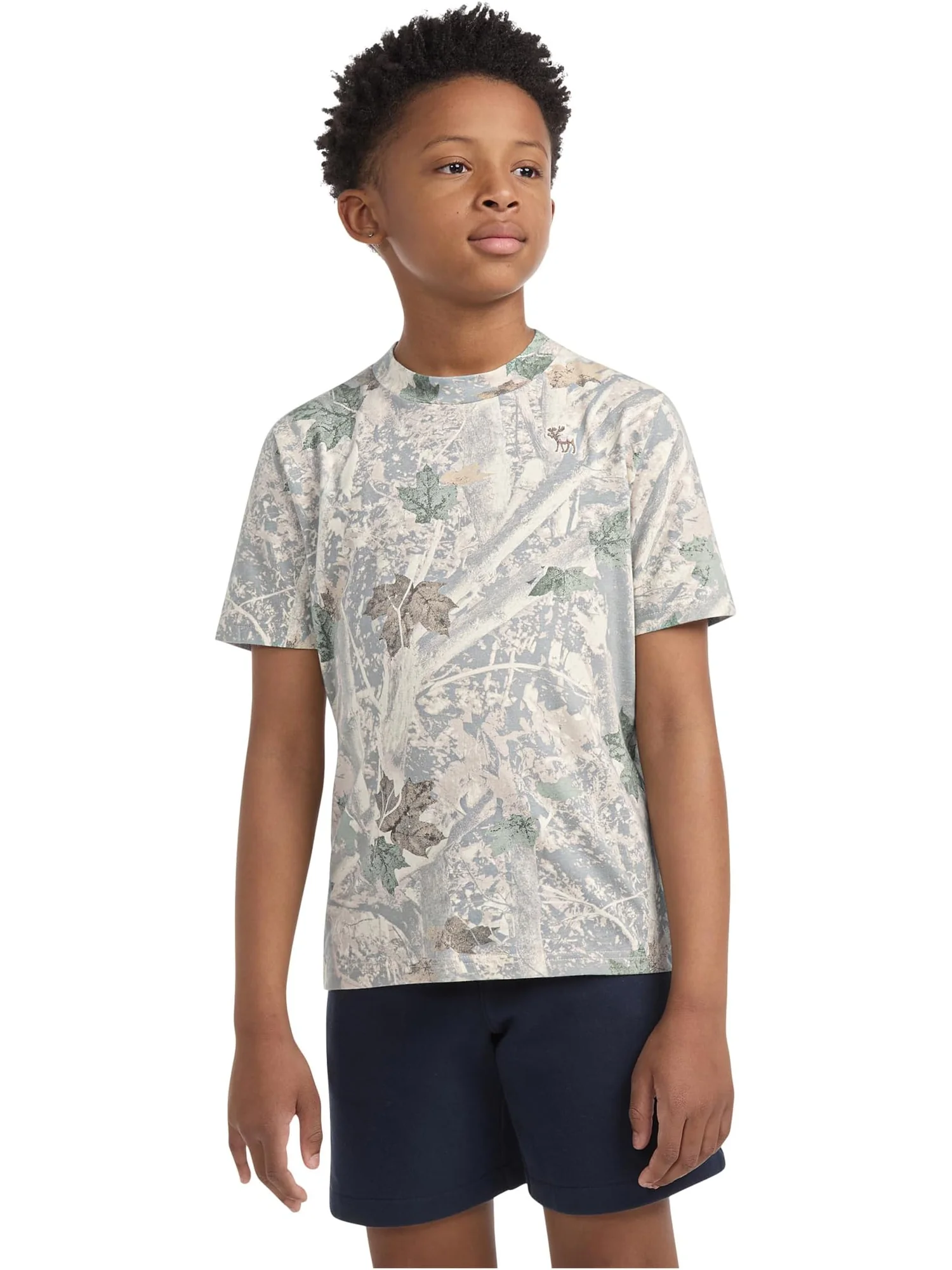 Базовая футболка с коротким рукавом abercrombie kids, Anf Camo — мульти