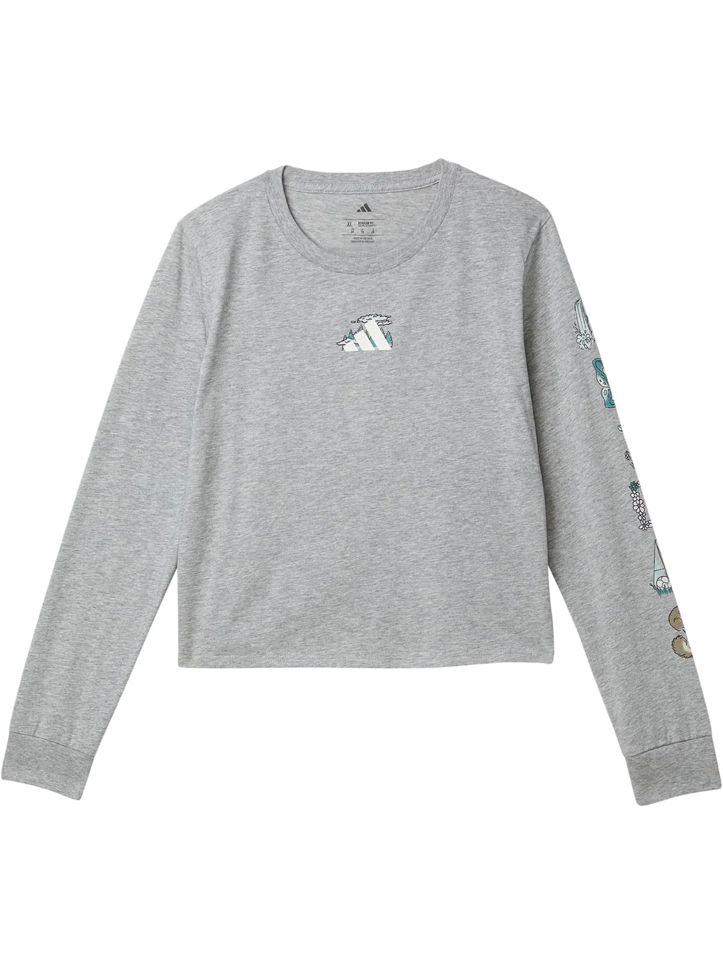 Футболка adidas Kids Regular Fit Heather Tee — изображение 1 из 2, серый