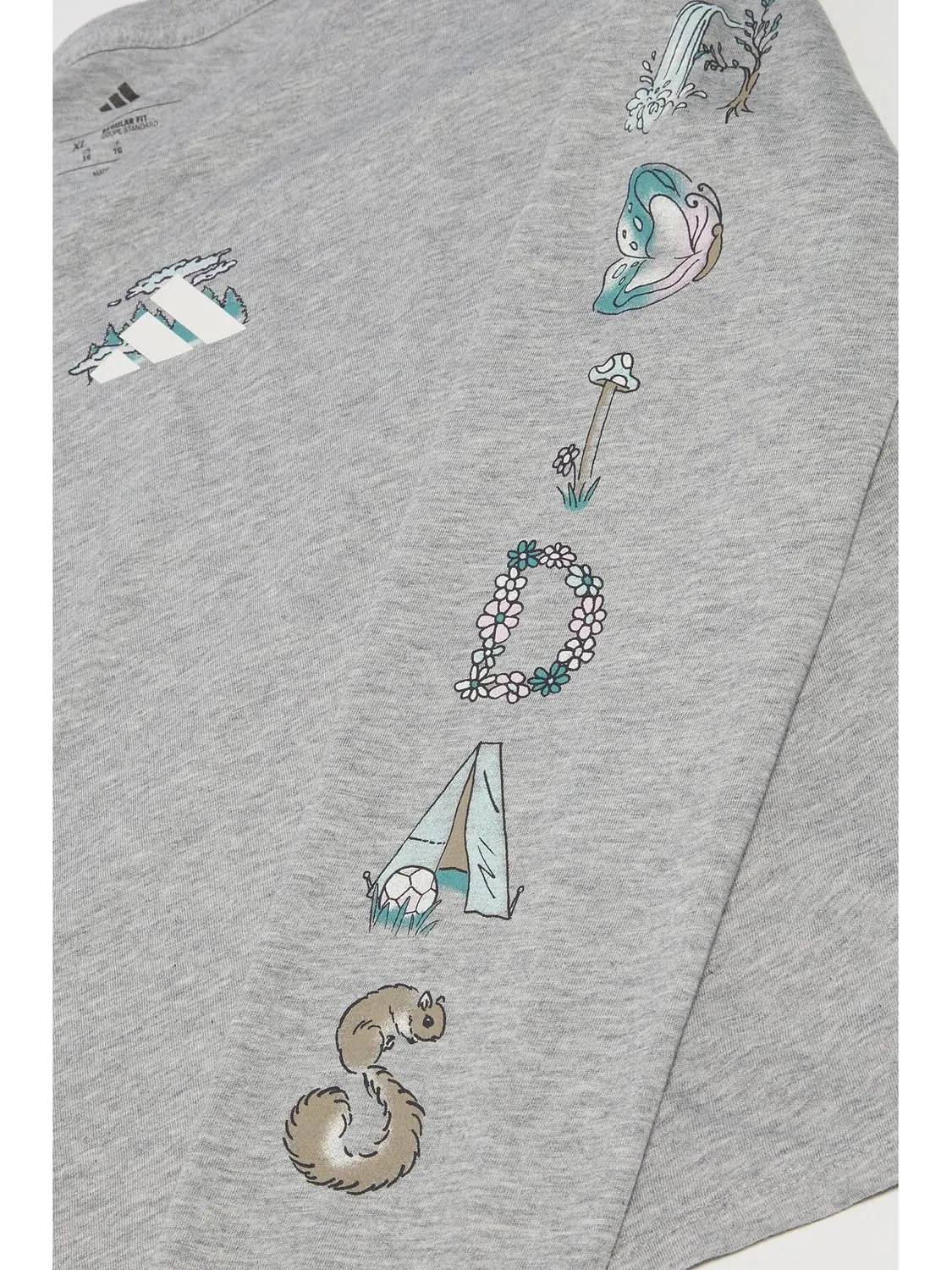 Футболка adidas Kids Regular Fit Heather Tee — изображение 2 из 2, серый