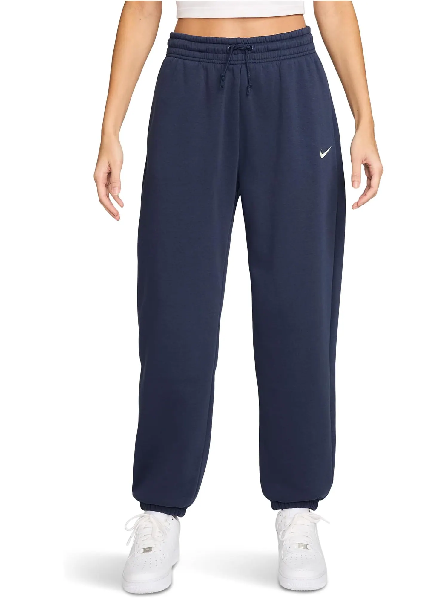 Брюки Nike Sportswear Phoenix Fleece High-waisted Oversized Sweatpants — изображение 1 из 3, темно-синий