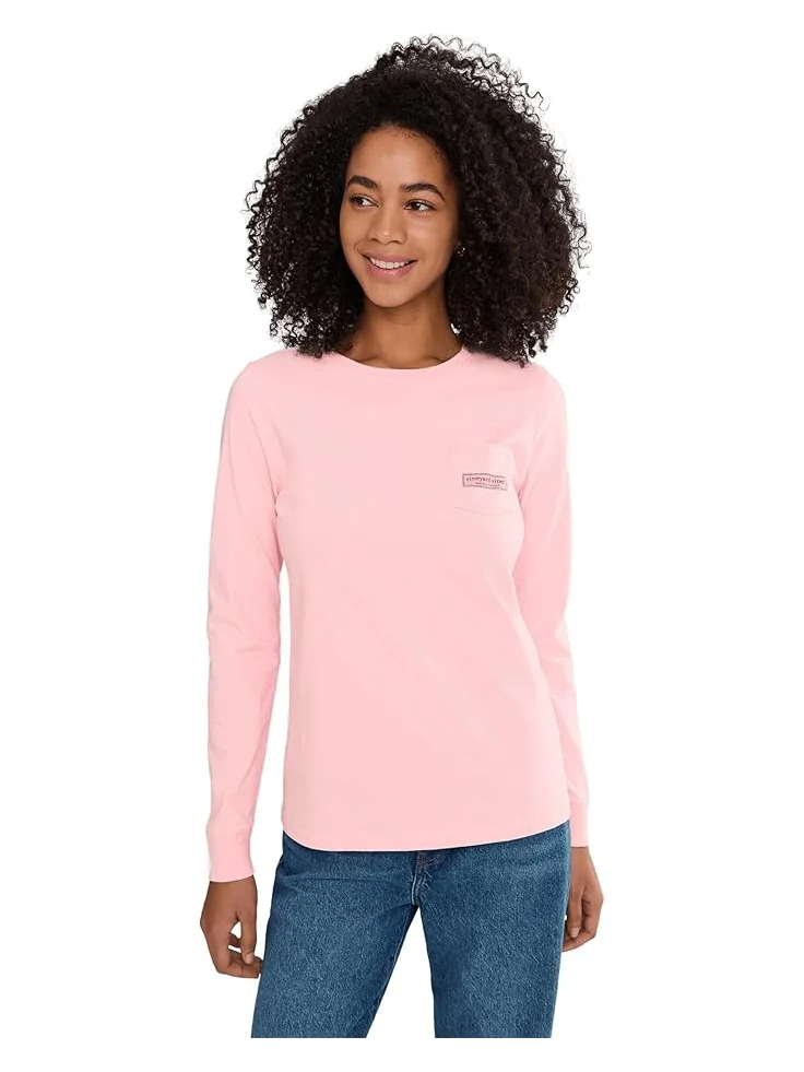 Женская футболка с длинным рукавом и карманом Vineyard Vines Whale