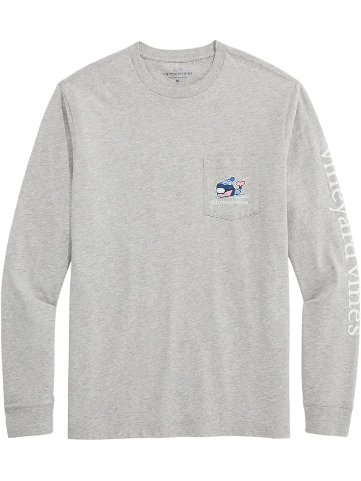 Мужская футболка с длинным рукавом и карманом Vineyard Vines Downhill Ski Whale