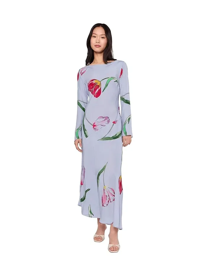 Платье миди с цветочным принтом Zadie Diagonal Seam Midi Free People, Spring Combo — изображение 2 из 5, весенняя комбинация