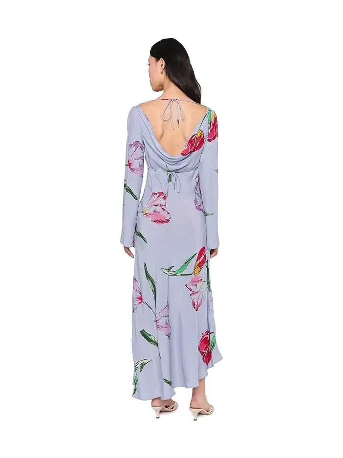 Платье миди с цветочным принтом Zadie Diagonal Seam Midi Free People, Spring Combo — изображение 4 из 5, весенняя комбинация