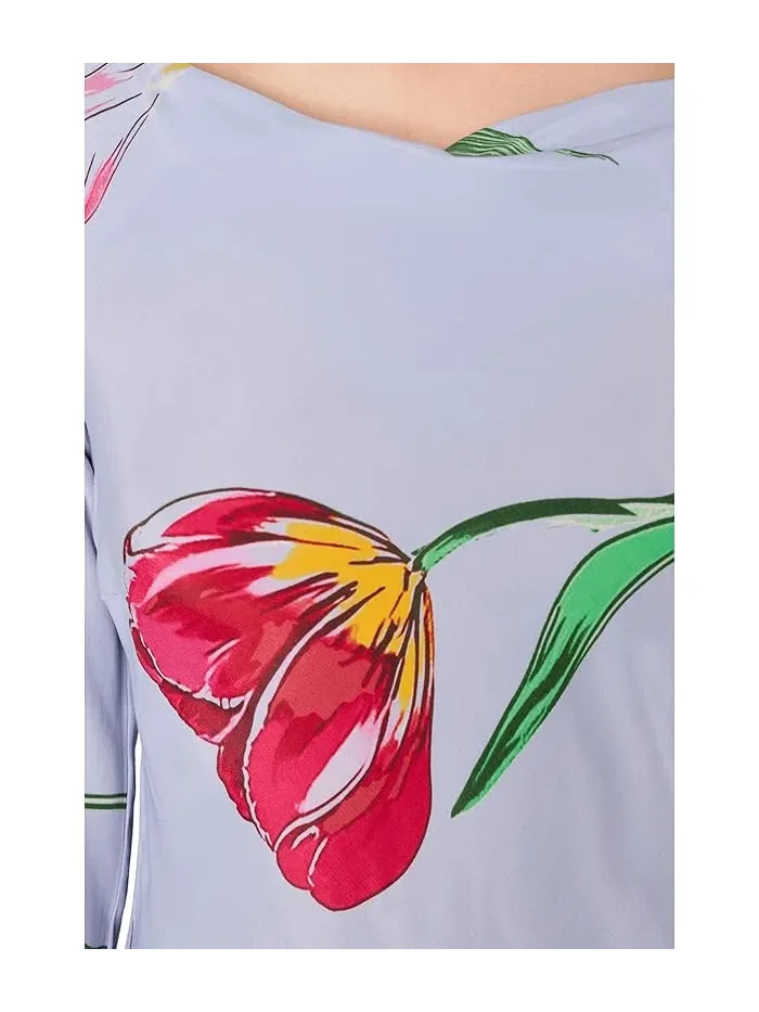 Платье миди с цветочным принтом Zadie Diagonal Seam Midi Free People, Spring Combo — изображение 5 из 5, весенняя комбинация
